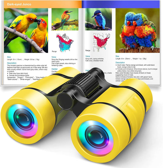 Toys for 3-7 Year Old Girl Boy: LET'S GO! Bird Watching Binoculars for Kids Ages 3 4 5 6 7 Year Old Girls Boys Outside Learning Toy for Kid Preschool Gift Toddler Binoculars Toy Stuffers