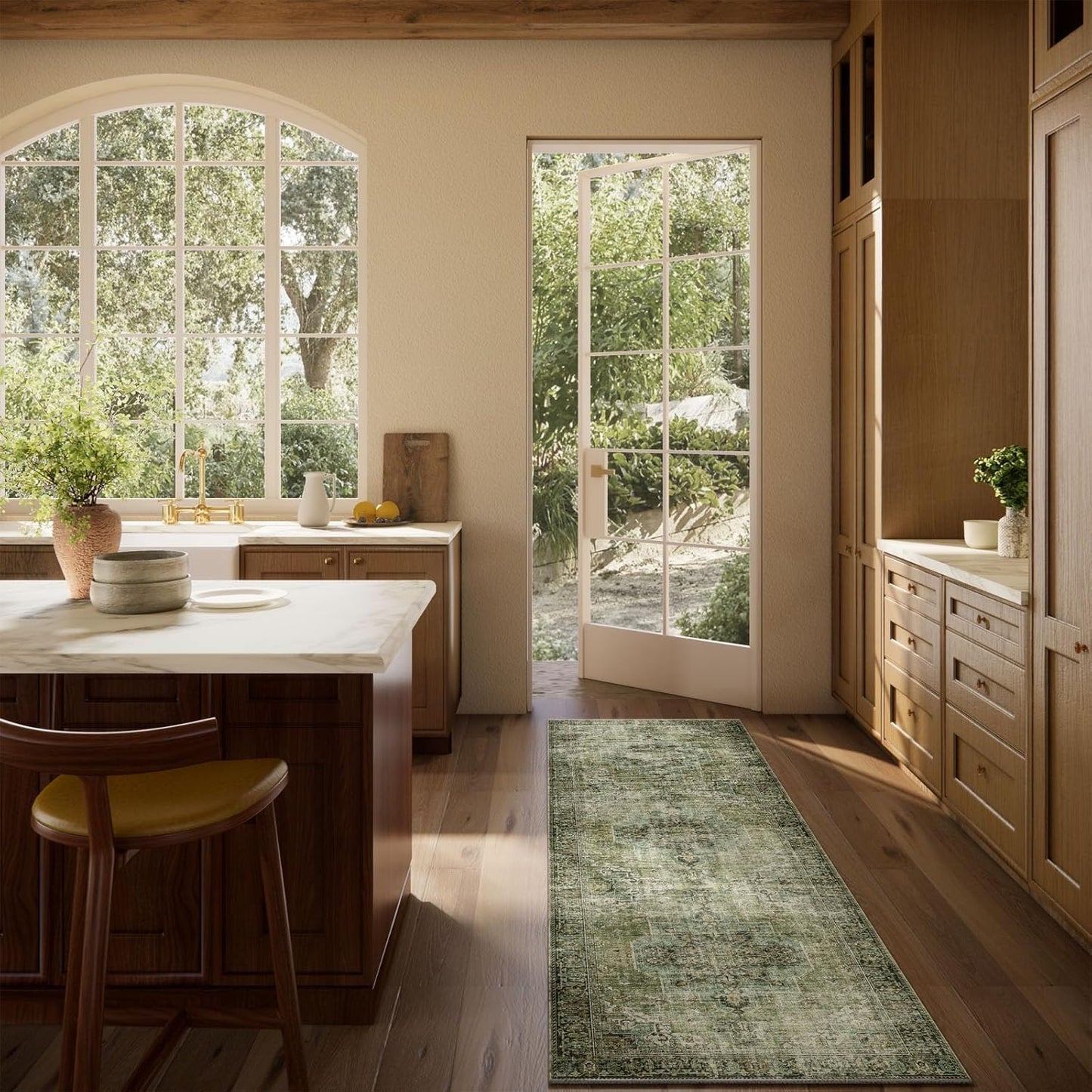 Machine Washable Kitchen Runner Rug: 2'x6' Hallway Rug Non Slip Low-Pile Stain Resistant Soft Carpet Runners for Entryway Hallways Kitchen Laundry Room Beside Farmhouse