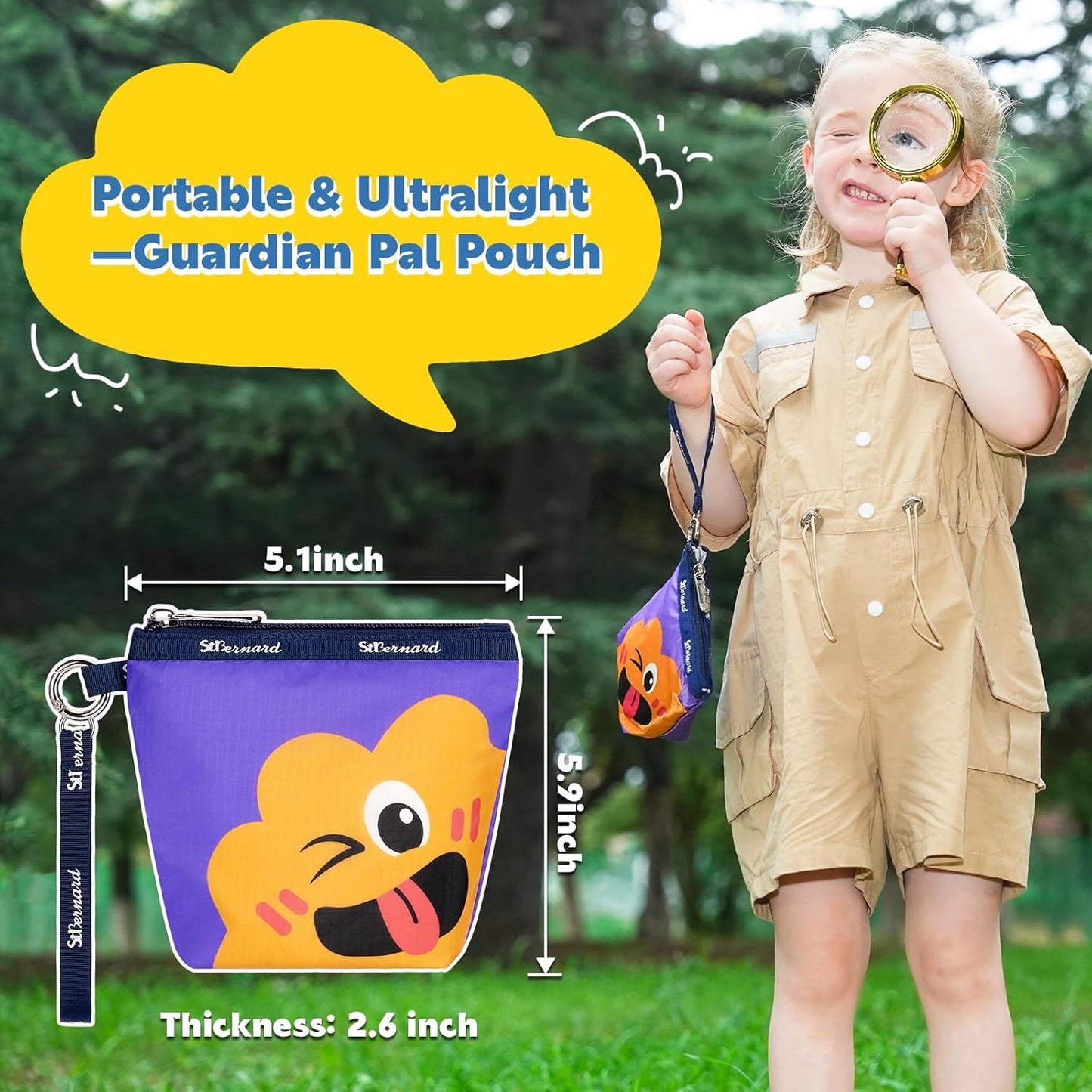 StBernard Kids First Aid Kit, EDC Mini Portable Medical Kit with Cute Bandages, Tools for Children's Daily Boo-Boos, Suits for Home, School, Camping, Hiking, Cub Scouts, Backpacking (Purple)