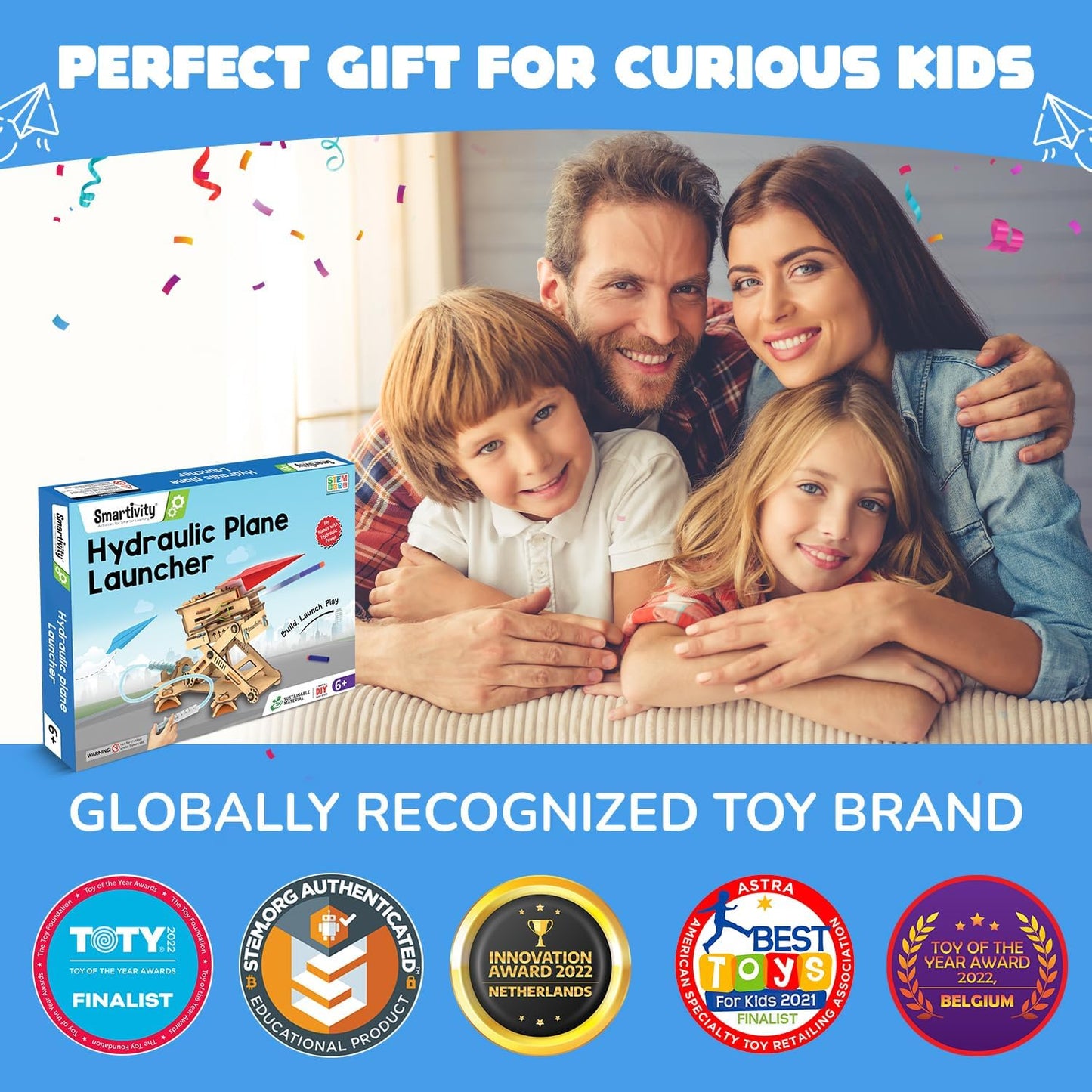 Smartivity 2in1 Hydraulic Airplanes & Darts Launcher STEM Toy for Kids Ages 6-14 Years I Cool Birthday Gifts for Boys & Girls | DIY Science STEM Kit for 6, 8,10,12,14 Years I Engineering Game