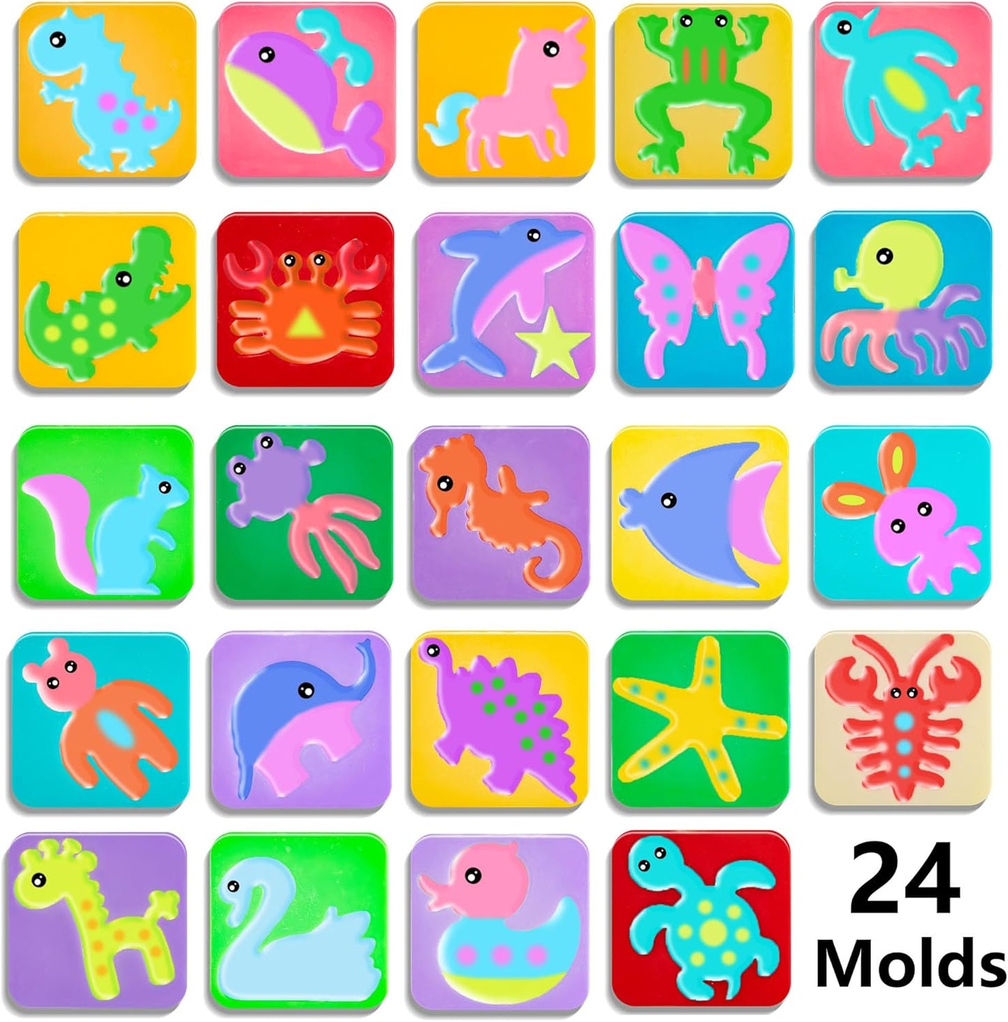 Magic Water Elf Toy Kit, 20 Bottles 24 Molds 70ML Aqua Fairy Water Gel Kit with Sparkling Magic Gel Glow in The Dark, Crate Your Own Magic Water Pets Aqua Fairy Craft Kits for Kids