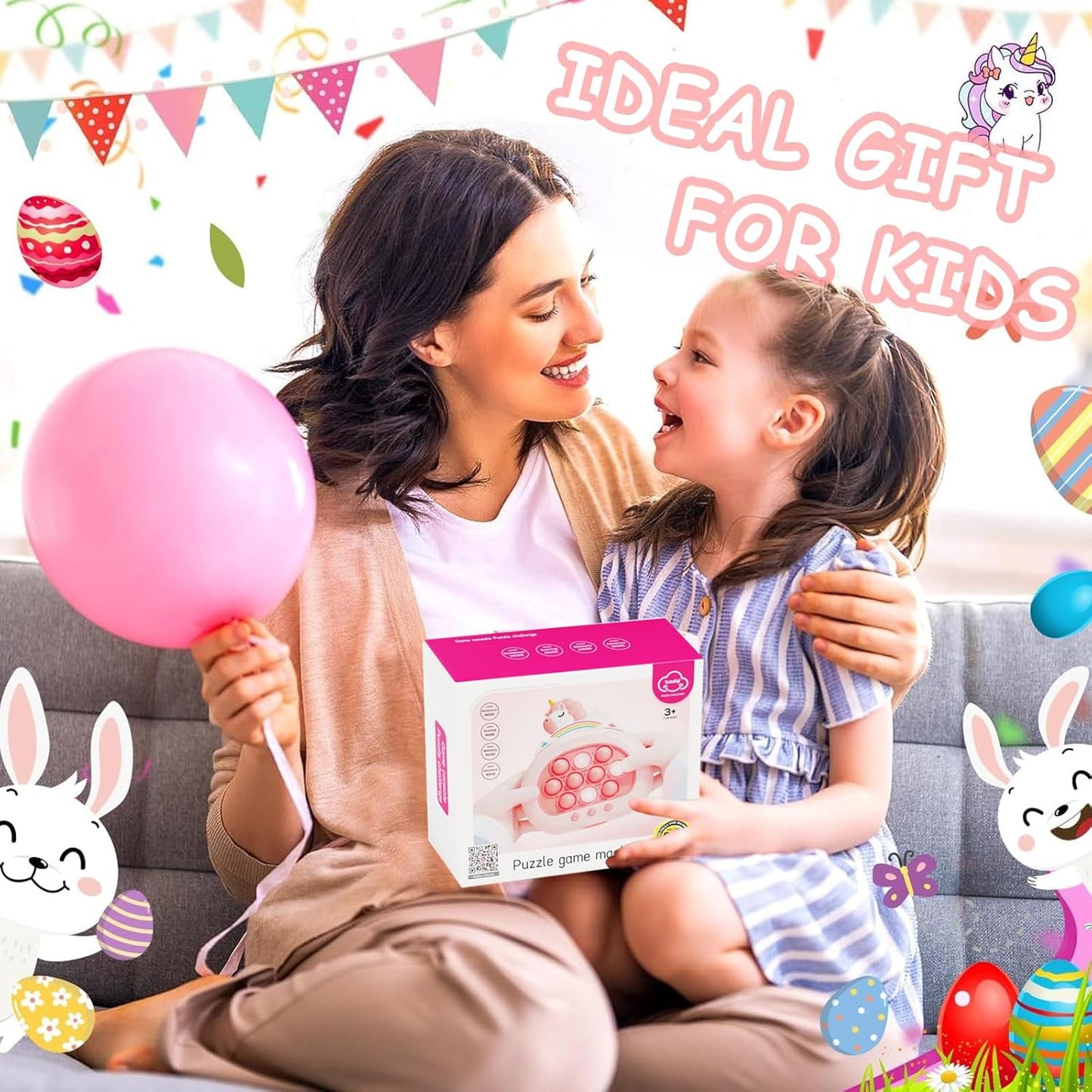 Stress Relief Toys, Decompression Breakthrough Puzzle Pop Button Gopher Handheld Game Machine, Novelty Fidget Toys Party Favor Gifts for Kids Adults (Rocket Astronaut)