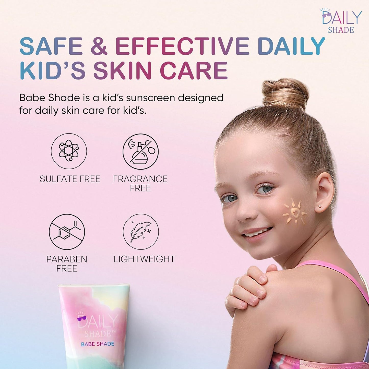 Babe Shade Kids Tinted Mineral Sunscreen for Face with SPF 30 - Non-Nano Zinc, Reef Safe, Travel Size Water Resistant & Hypoallergenic Skin Care Formula for All Types of Skin Tone - Pack 3