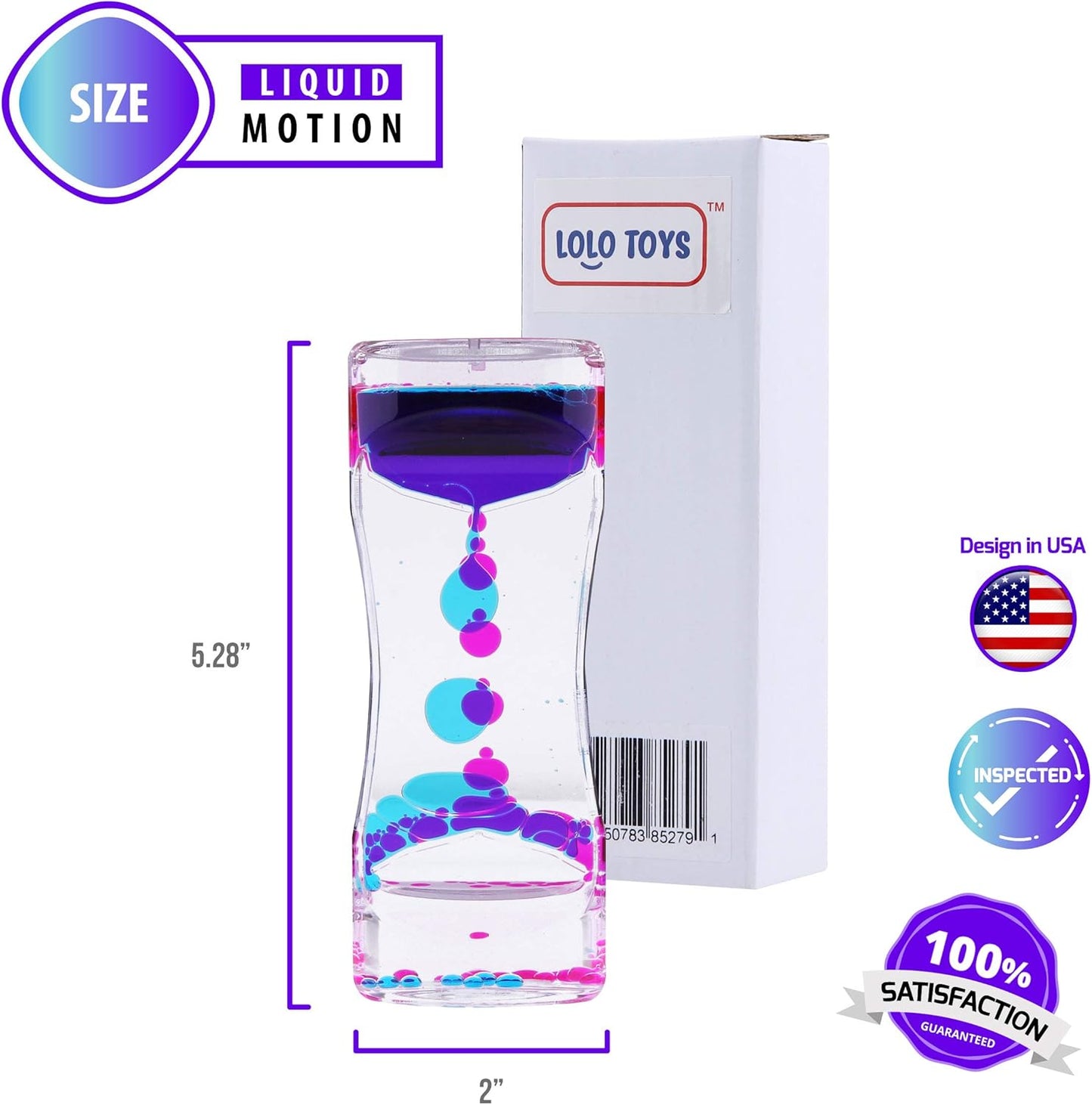 Liquid Motion Bubbler Sensory Toys – 2 Pc Set Bundle Stretchy String Fidget Toys Timer for Stress Relief and Anxiety Relief Great for Adults, Kids ADHD Autism ADD Hyperactivity Relaxation figit Blue