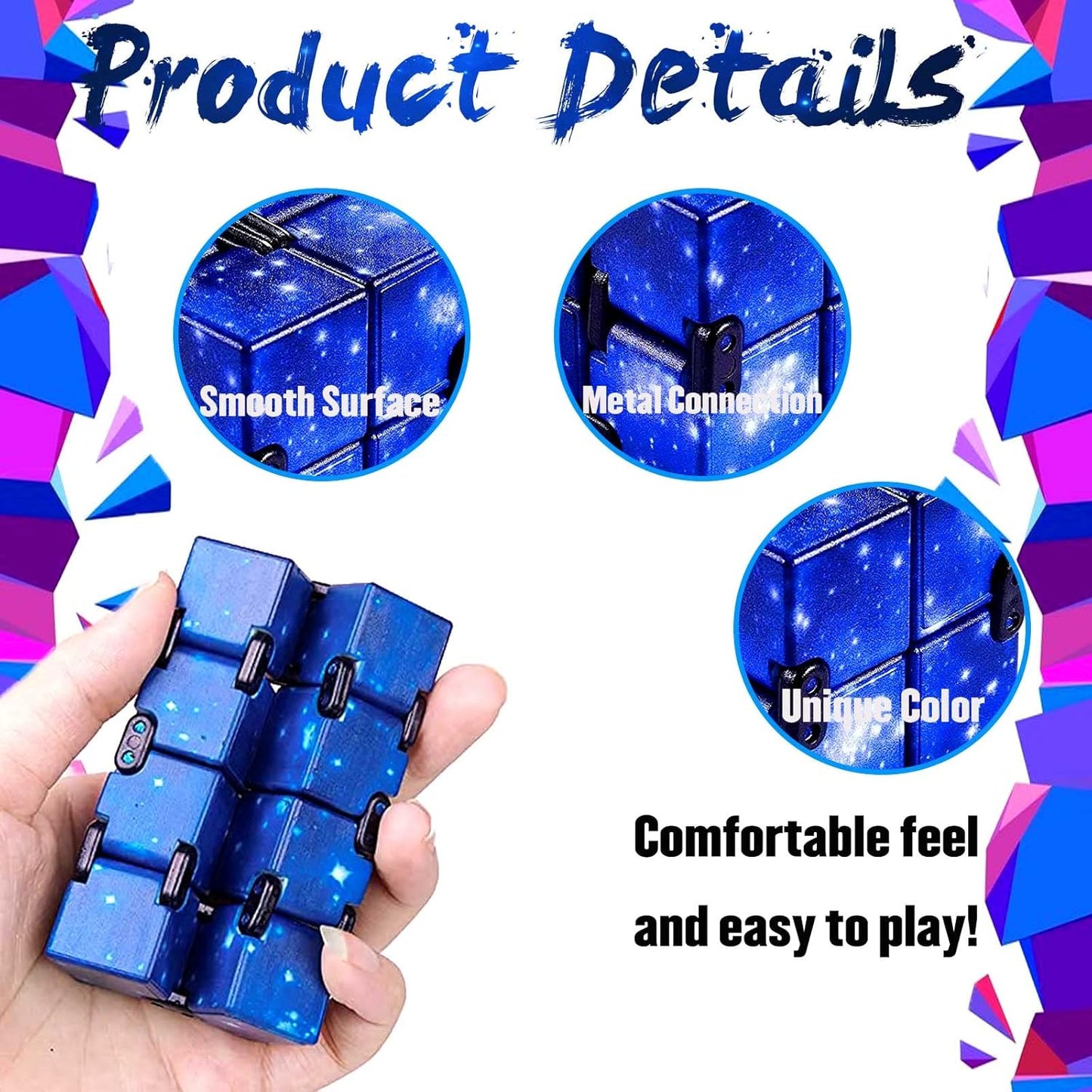 12 Pack Infinity Cube Fidget Toy, Fidgeting Game for Adults, Cool Mini Gadget Best for Stress and Anxiety Relief and Kill Time for ADD/ADHD/OCD