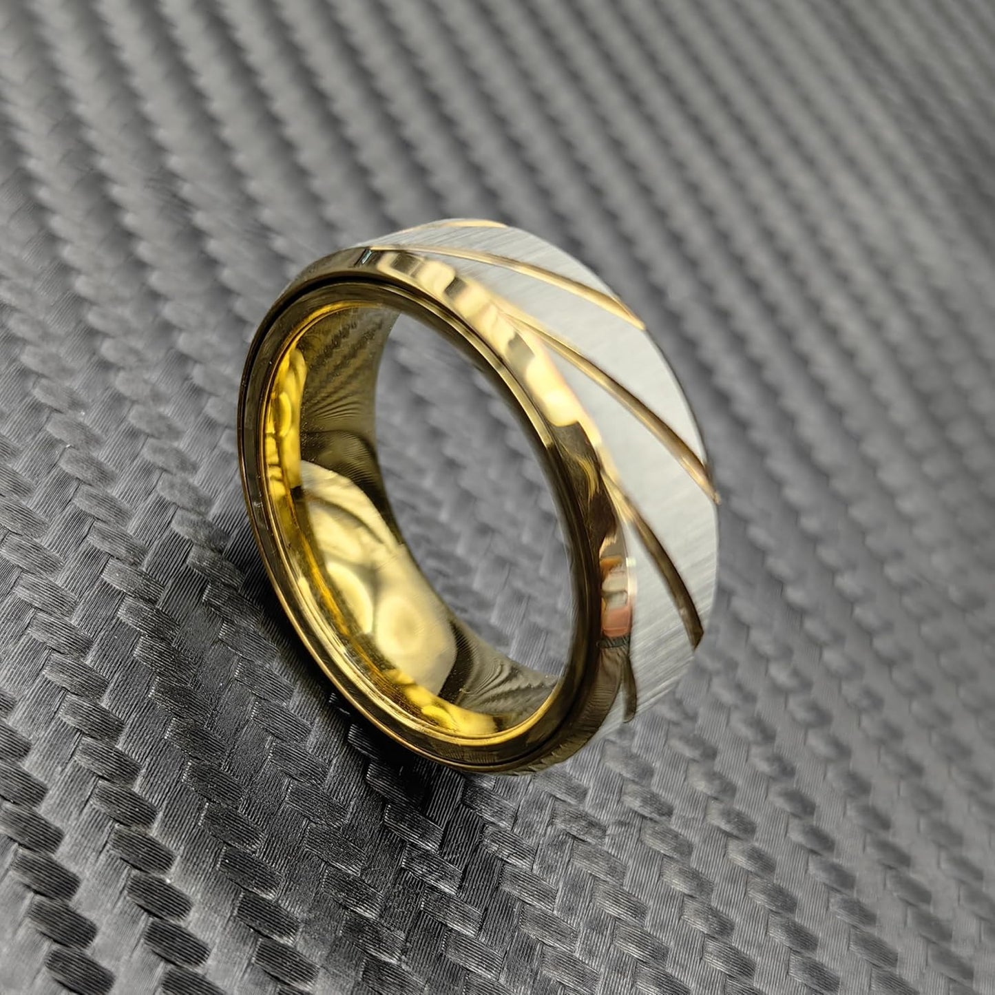 EDC Fidget Slider Fidget Toy Adult Stress Relief Metal Ratchet Ring Jewelry ADHD Recreational Fidget Toy Tactile Coin (Golden, 12)