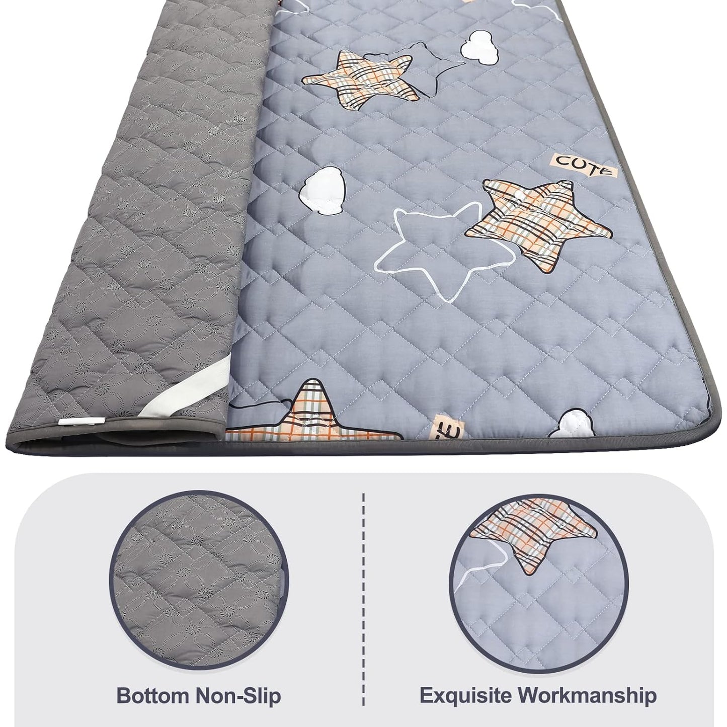 Baby Play Mats for Floor, Thick 50x50 Inch Crawling Mat for Playpen,Foam Playmats for Babies and Toddlers Infants, Foldable and Machine Washable(Grey)
