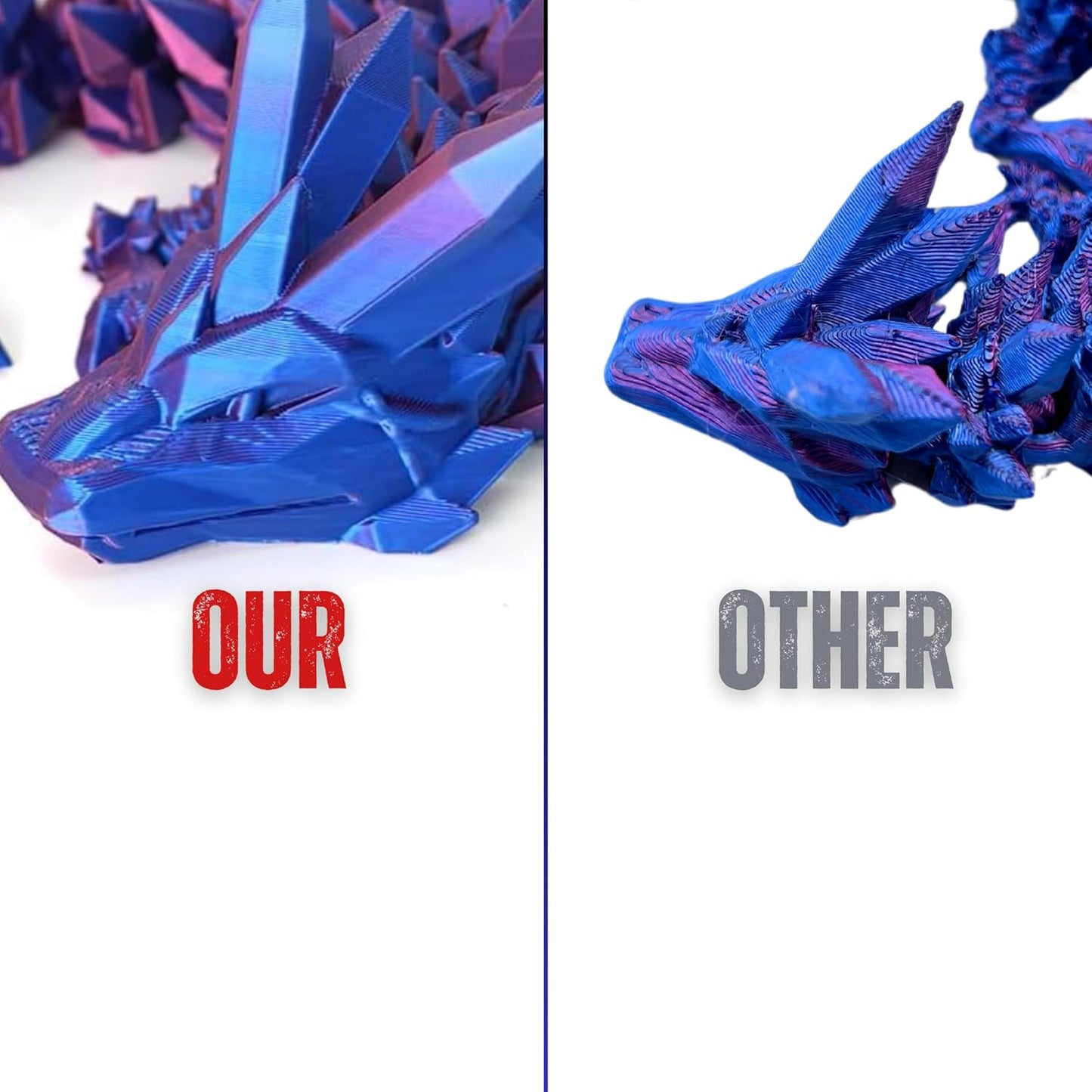 3D Printed Dragon Fidget Toy, Full Articulated Dragon Crystal Dragon, Home Office Decor Executive Desk Toys, Fidget Toys for ADHD (Color 1)