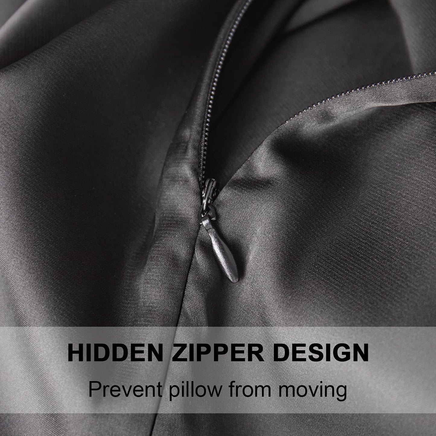 Mulberry Silk Pillowcase for Hair and Skin,Cooling Silk Pillow Case with Hidden Zipper,Allergen Proof Dual Sides Soft Breathable Smooth Silk Pillow Cover for Women (Black,Toddler)