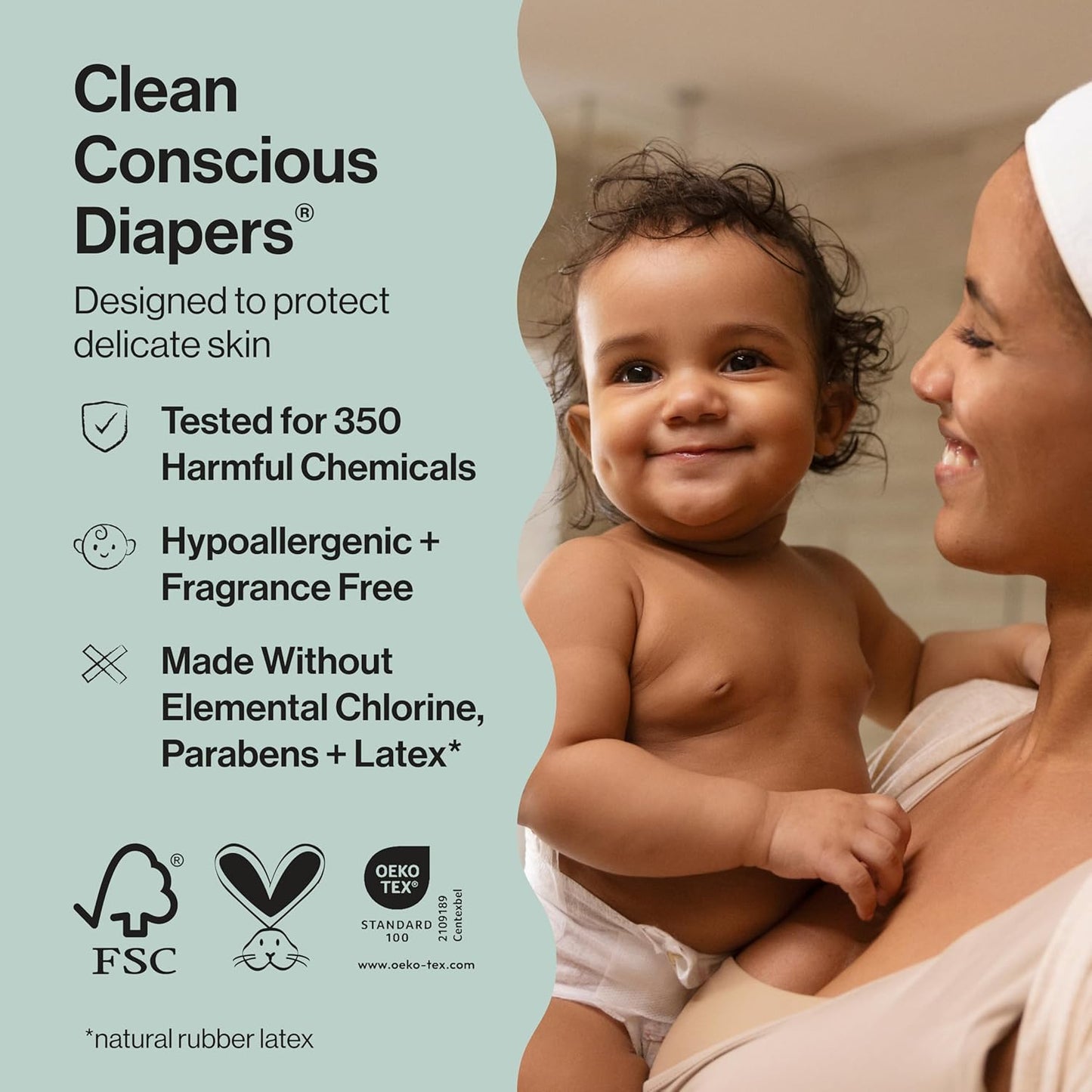 The Honest Company Clean Conscious Diapers for Delicate Skin | Up to 100% Leakproof | Hypoallergenic, Fragrance Free | Girl Prints | Club Box, Size 1 (8-14 lbs), 78 Count (Prints May Vary)