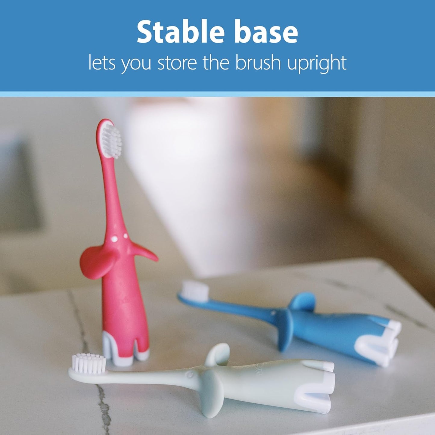 Dr. Brown's Infant-to-Toddler Toothbrush, Elephant, Mint, 0-3 Years