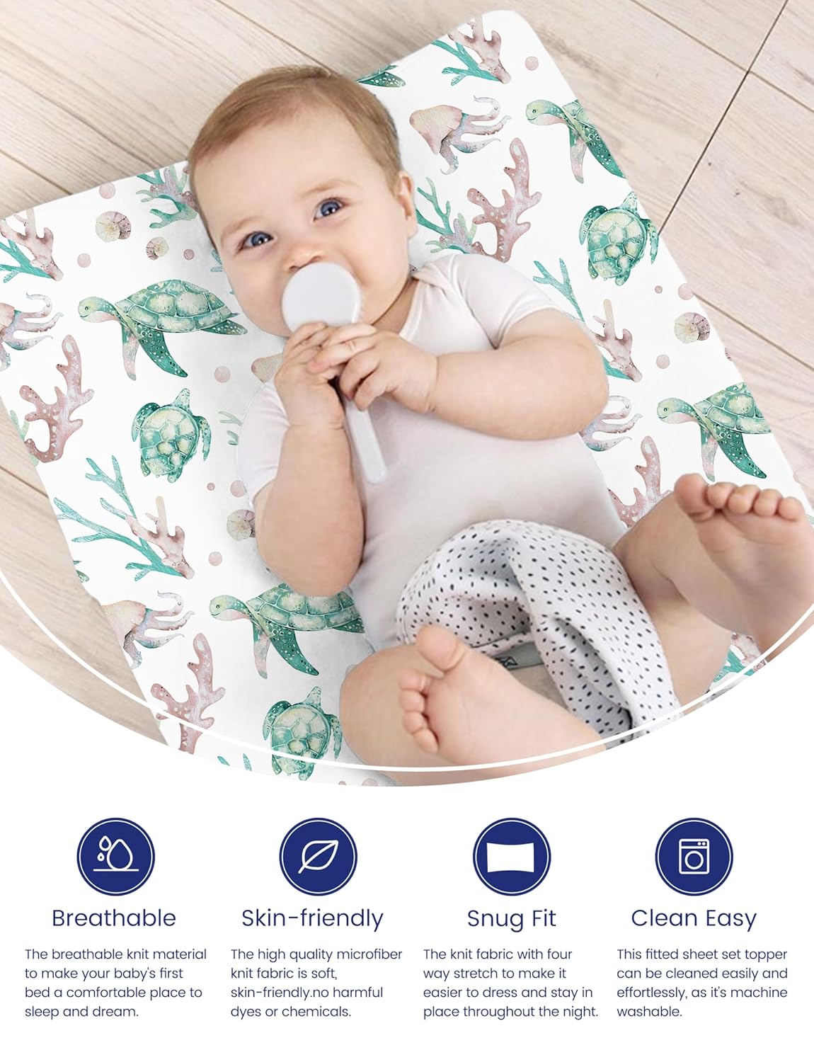 TotAha Changing Pad Cover, Buttery Soft Diaper Changing Pad Covers for Girls Boys, Super Stretchy Jersey Knit Changing Table Covers, 5'' Deep Pocket, 2 Pack