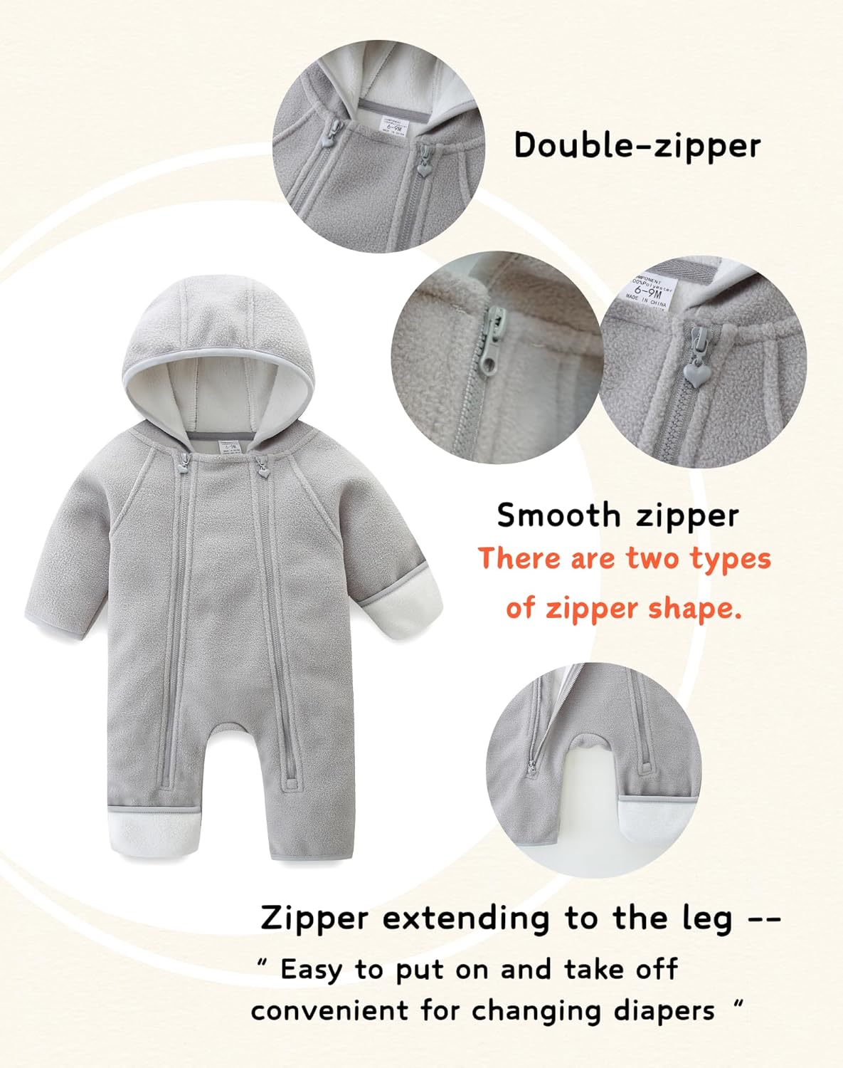 Newborn Baby Fleece Jumpsuit Girls Boys Winter Hooded Coverall Romper Cute Baby Snowsuit Clothes