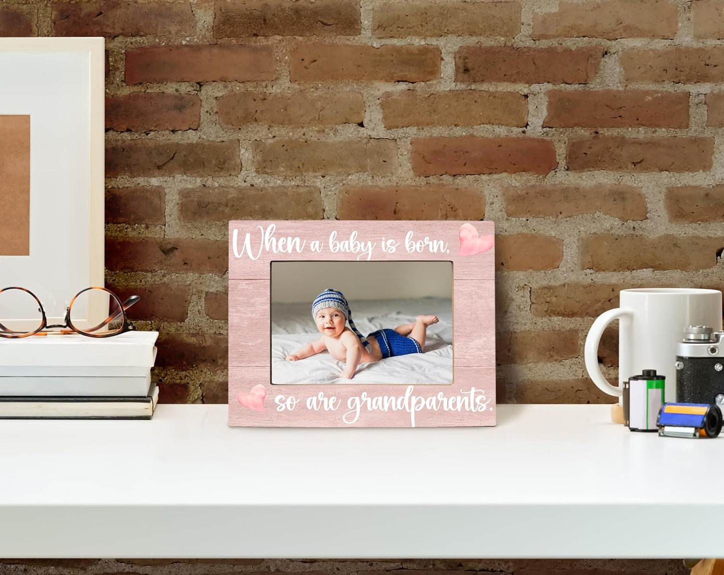 Baby Picture Frame, Ultrasound Picture Frames, When a Baby is Born So is a Grandparents, New Grandparents Gifts First Time 2025, Photo Frame 4x6(pink)