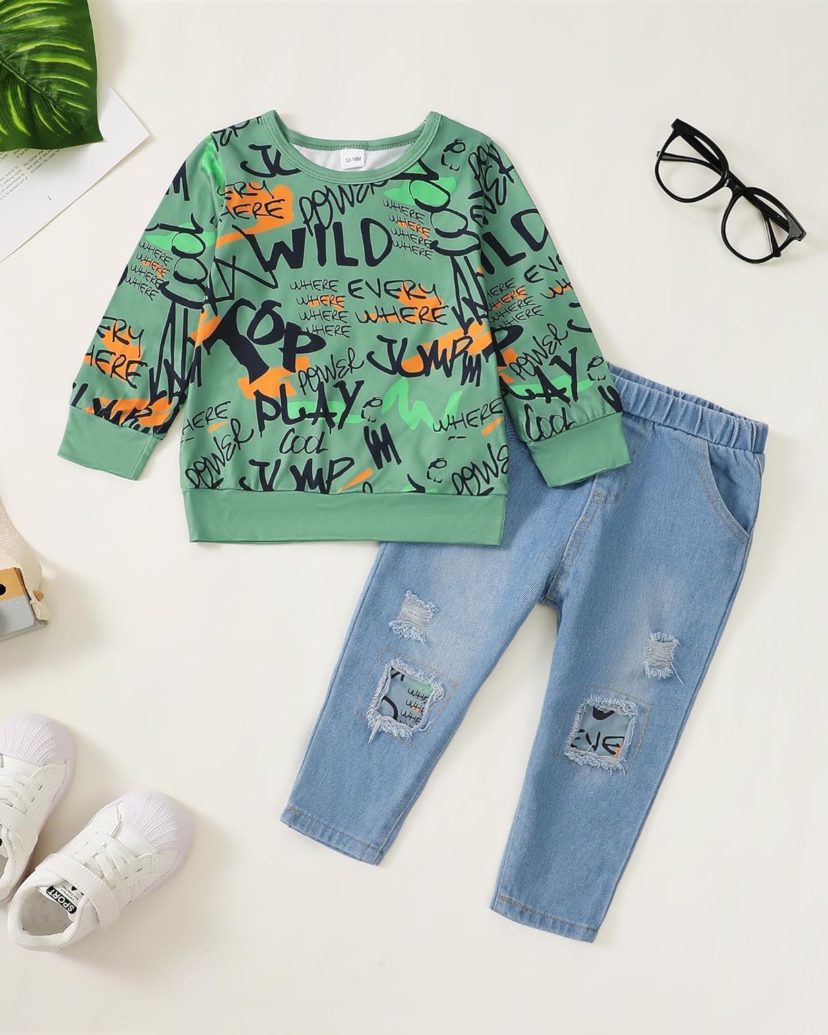 Toddler Baby Boy Outfits Fall Winter Clothes Color Block Long Sleeve Sweatshirt Tops + Jogger Pants Set 2PCS