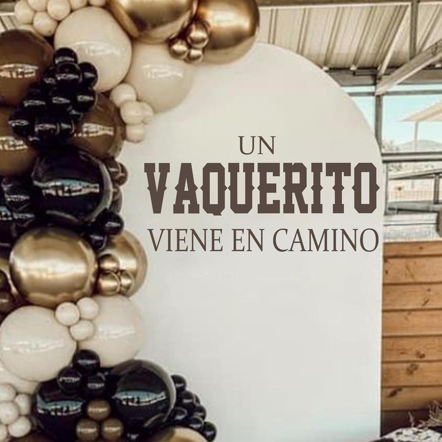 Un Vaquerito Viene En Camino Decal - Cowboy Party Decoration Decal, Baby Shower/Gender Reveal Party Decoration Supplies Wall Stickers, Cowboy Sign Balloon Arch and Party Backdrop Decor Stickers