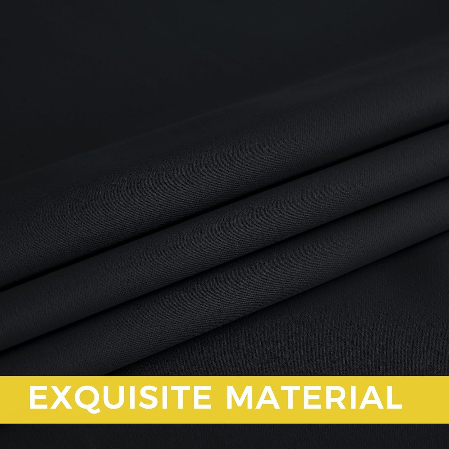 NICETOWN 72 inch Curtains Light Reducing Grommet Drapes, Black Blackout Shades Thermal Insulated for Living Room, Bedroom, Nursery, Closet, Patio - Heavy Duty, 2 Panels, W52 x L72