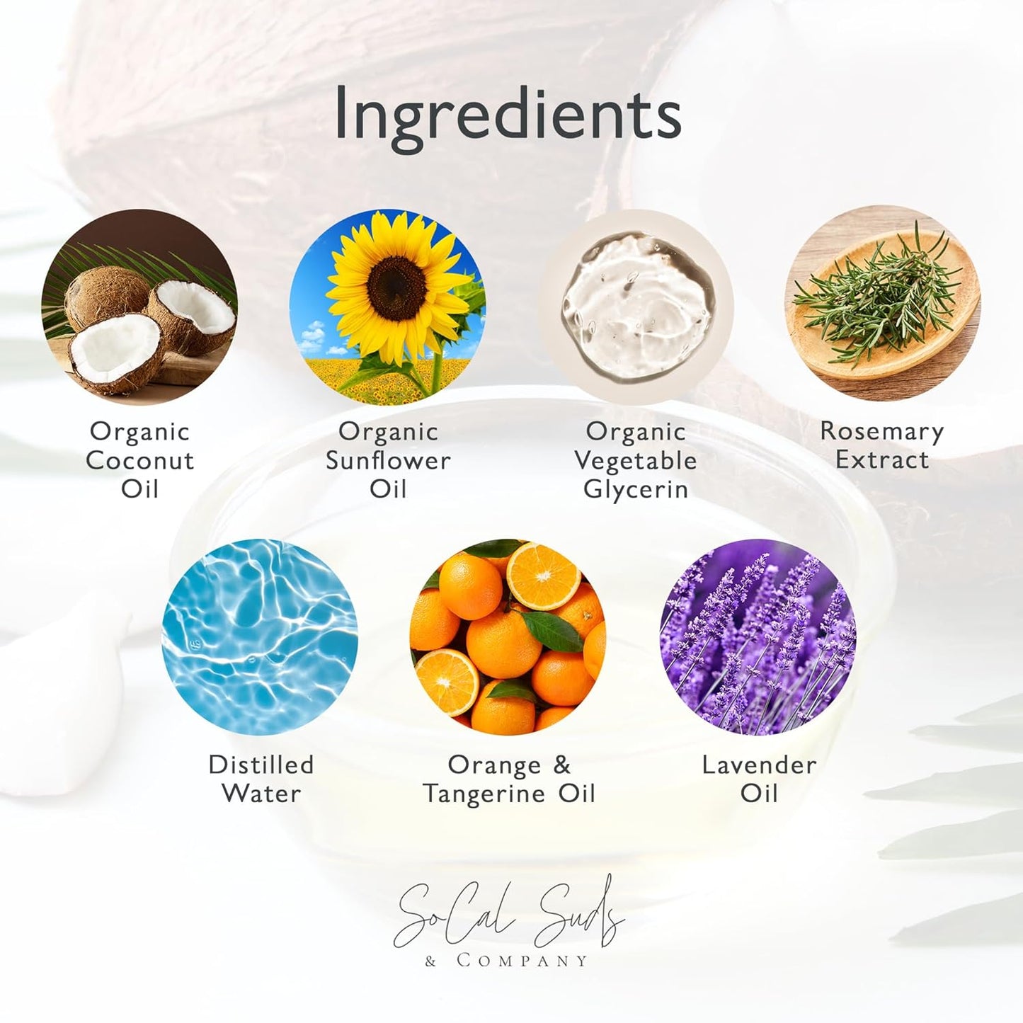 SoCal Suds & Company - 2-in-1 Organic Foaming Baby Shampoo & Body Wash Refill- Natural Botanical Castile Soap Baby Wash Sensitive Skin, Newborn Nourishing Soothing Ingredients - Soft Citrus, 32oz