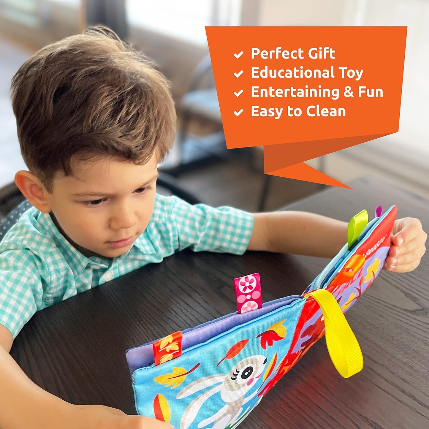 Cloth Books for Babies - Learn About Seasons, Playful Illustrations, Crinkle Pages & Cute Characters - for Babies 24 Months Old(Set of 4)