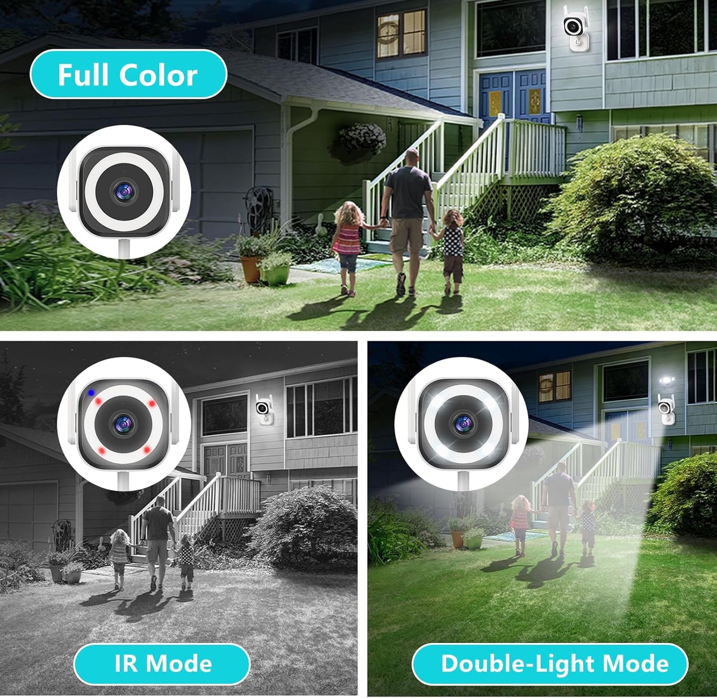 5G Outdoor/Indoor Cameras for Home Security, 1080P Baby Monitor Camera for Pet/Babyroom/Cat/Dog/Nanny/Elder, IP66 Waterproof, 3 Night Vision, Alarm Siren, SD/Cloud