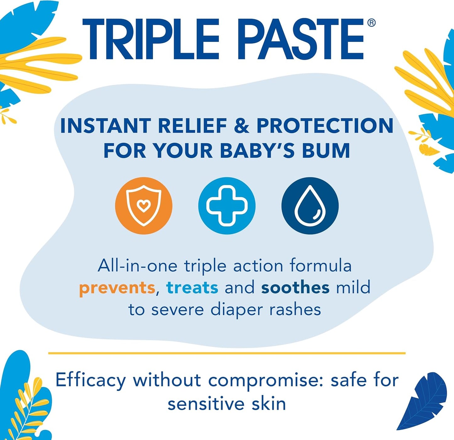 Triple Paste Diaper Rash Cream and Spatula Bundle - 8 oz Zinc Oxide Ointment and Spatula Treatment, Soothe and Prevent Rash with a Pediatrician-Recommended Hypoallergenic Formula