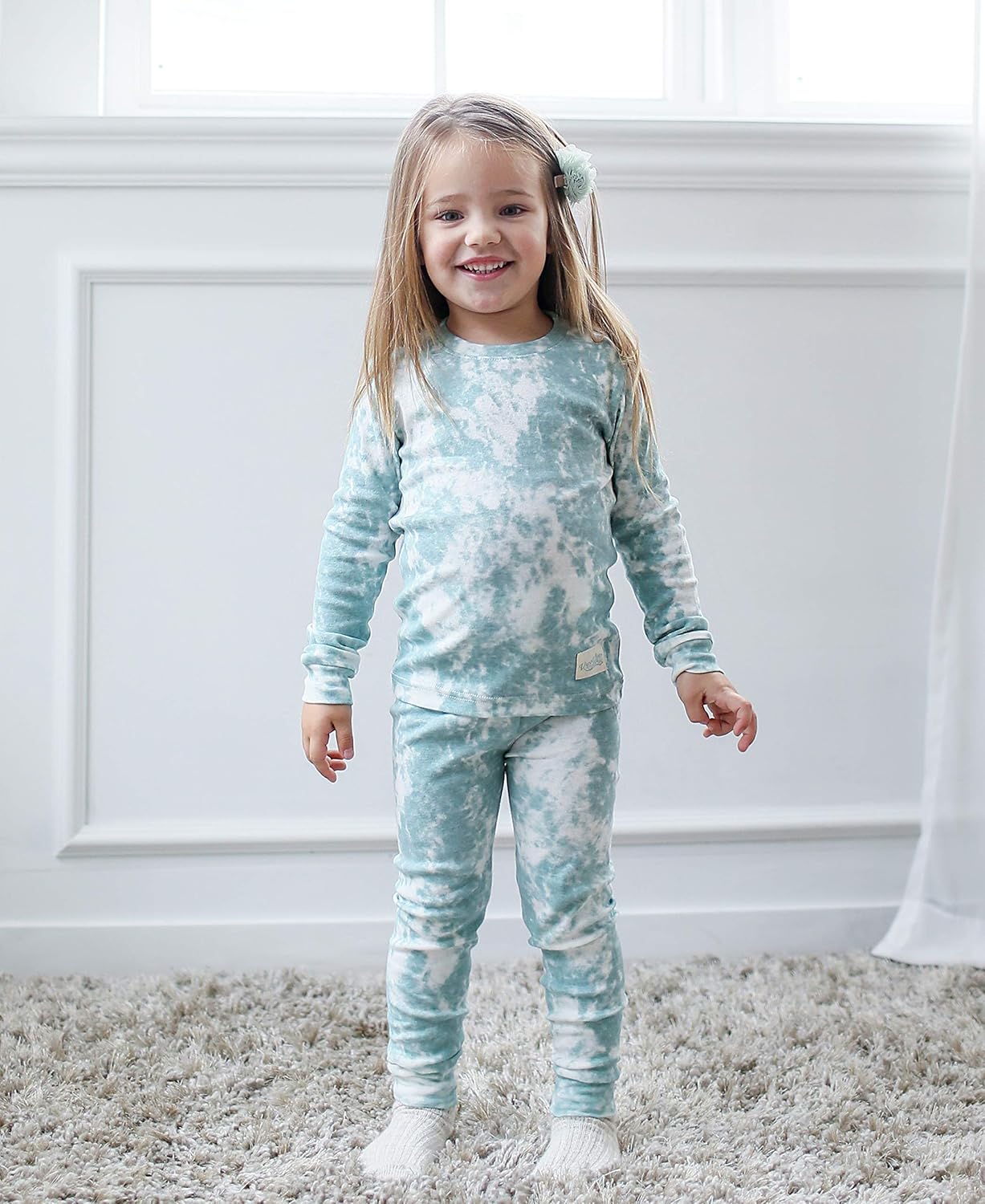 VAENAIT BABY 12M-12Y Toddler Kids Boys Girls 100% Cotton Marbling Tiedye Sung Fit Sleepwear Pajamas 2pcs Pjs Set