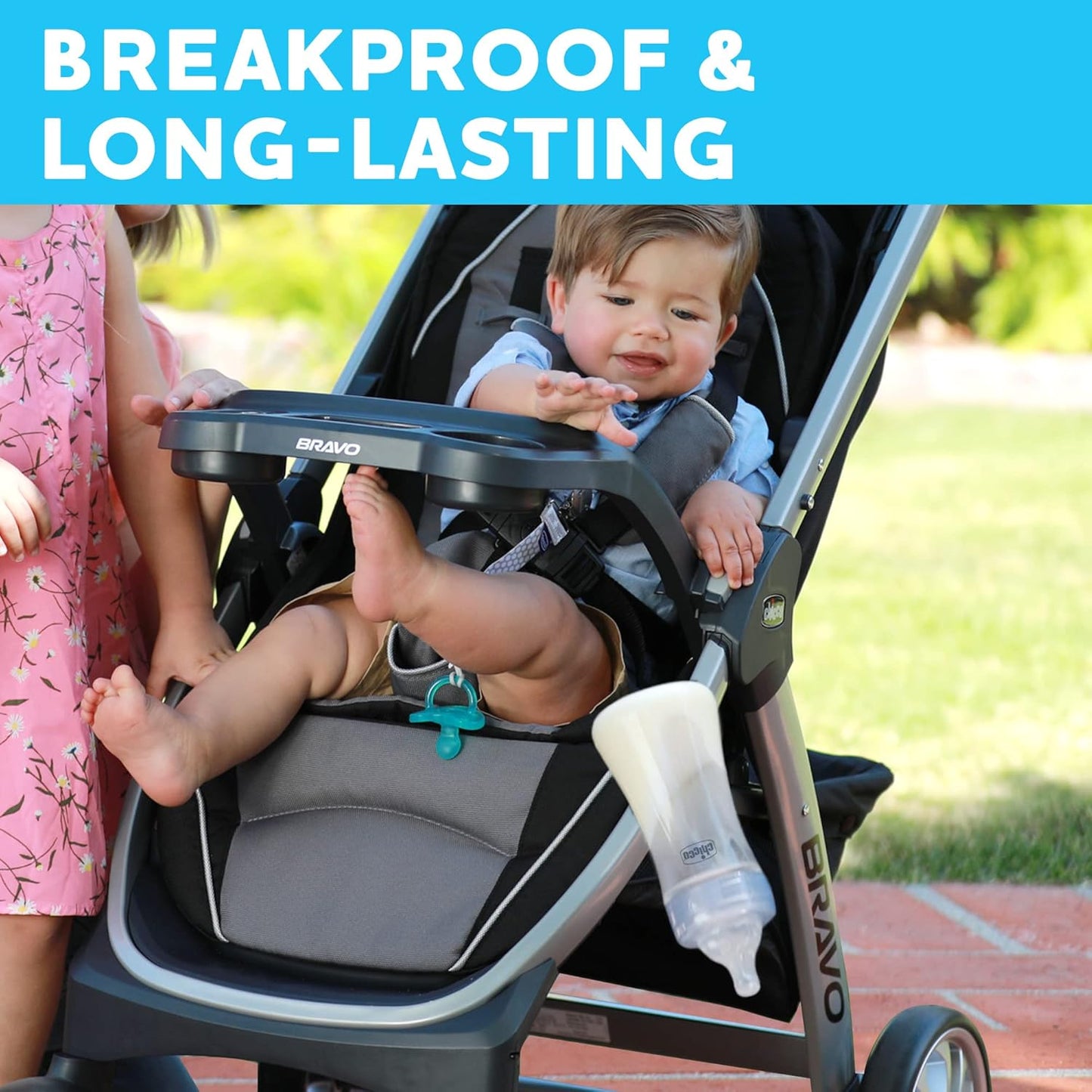 Chicco Duo Deluxe Hybrid Baby Bottle Starter Gift Set with Invinci-Glass Inside and Plastic Outside | Dishwasher, Bottle Warmer, and Electric Sterilizer Safe | Intui-Latch Nipple | Clear/Grey