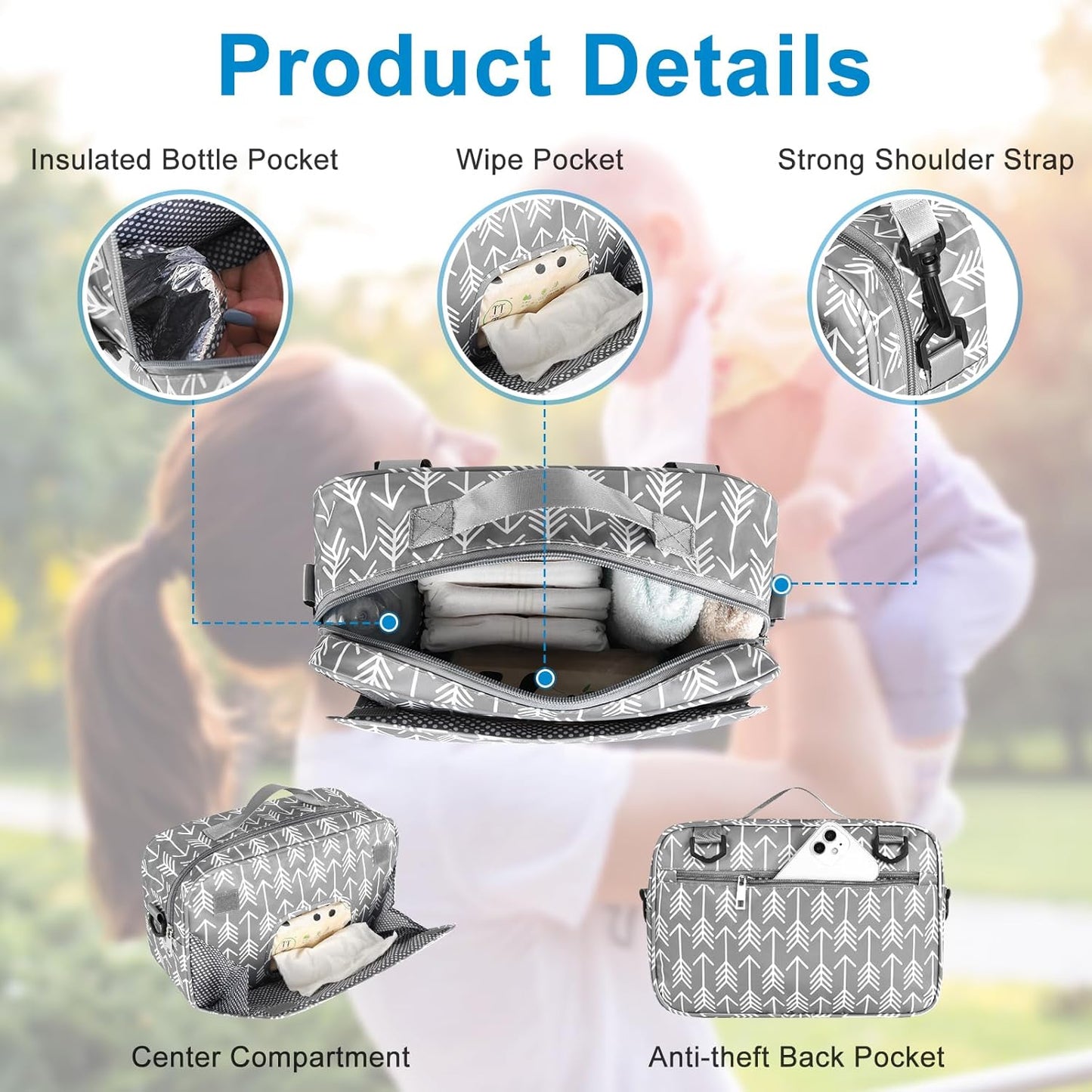 Accmor Stroller Organizer, Universal Stroller Organizer with Insulated Cup Holder Pocket, Dual Purpose Large Capacity Stroller Bag Caddy, Stroller Accessories Fits for Uppababy, Doona, Nuna Strollers