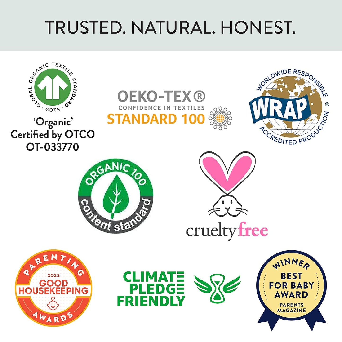 HonestBaby Organic Cotton Changing Pad Cover, Sage, One Size