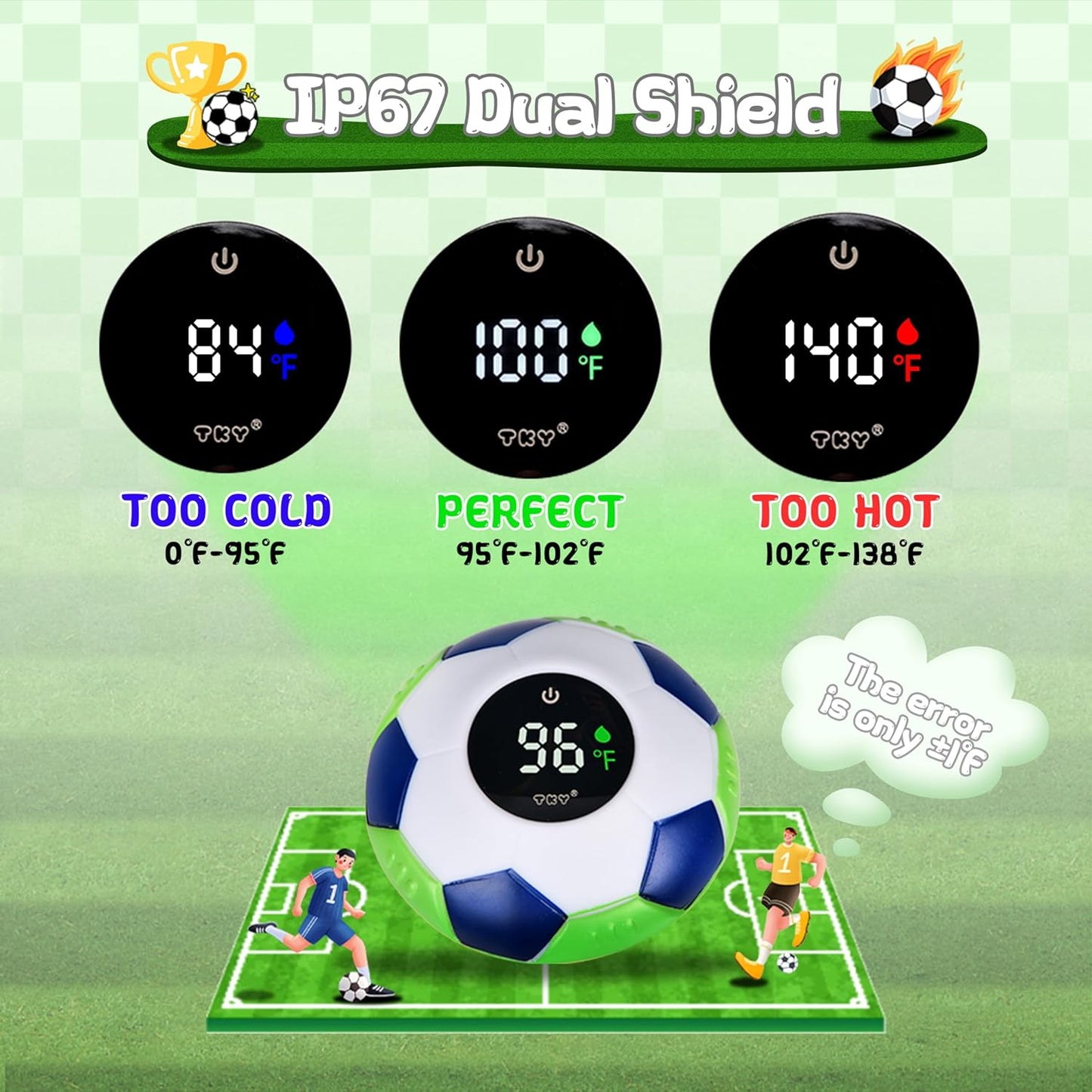 TKY Baby Bath Thermometer with Floating Toys - Digital Water & Room Temperature Monitor, Rechargeable Thermometer with Alerts for Newborn Bath Essentials, Infant Safety