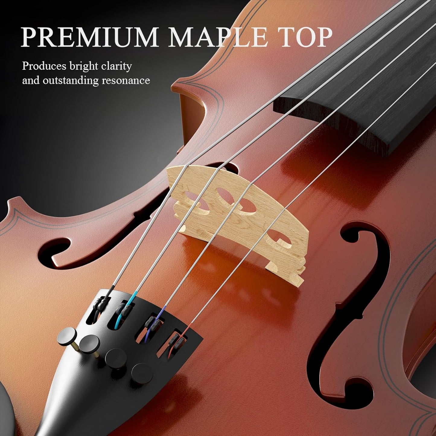 1/4 Beginner Violin Kit, Complete Violin Set with Case, Bow, Rosin, Natural