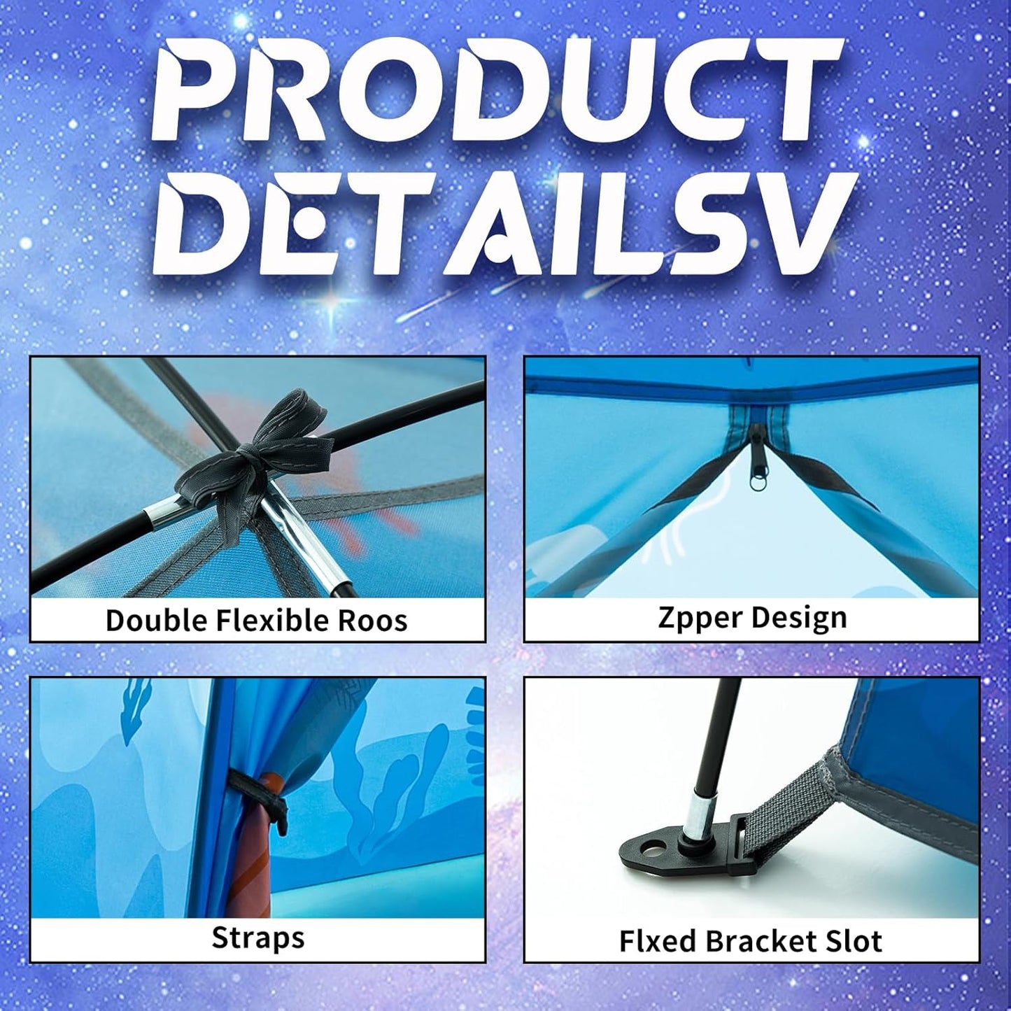 Undersea World Kids Play Tent, Kids Play Tent Foldable Pop Up Indoor Outdoor Party Undersea World Playhouse Tent Toy for Boys Girls-47 * 47 * 41 (Blue)