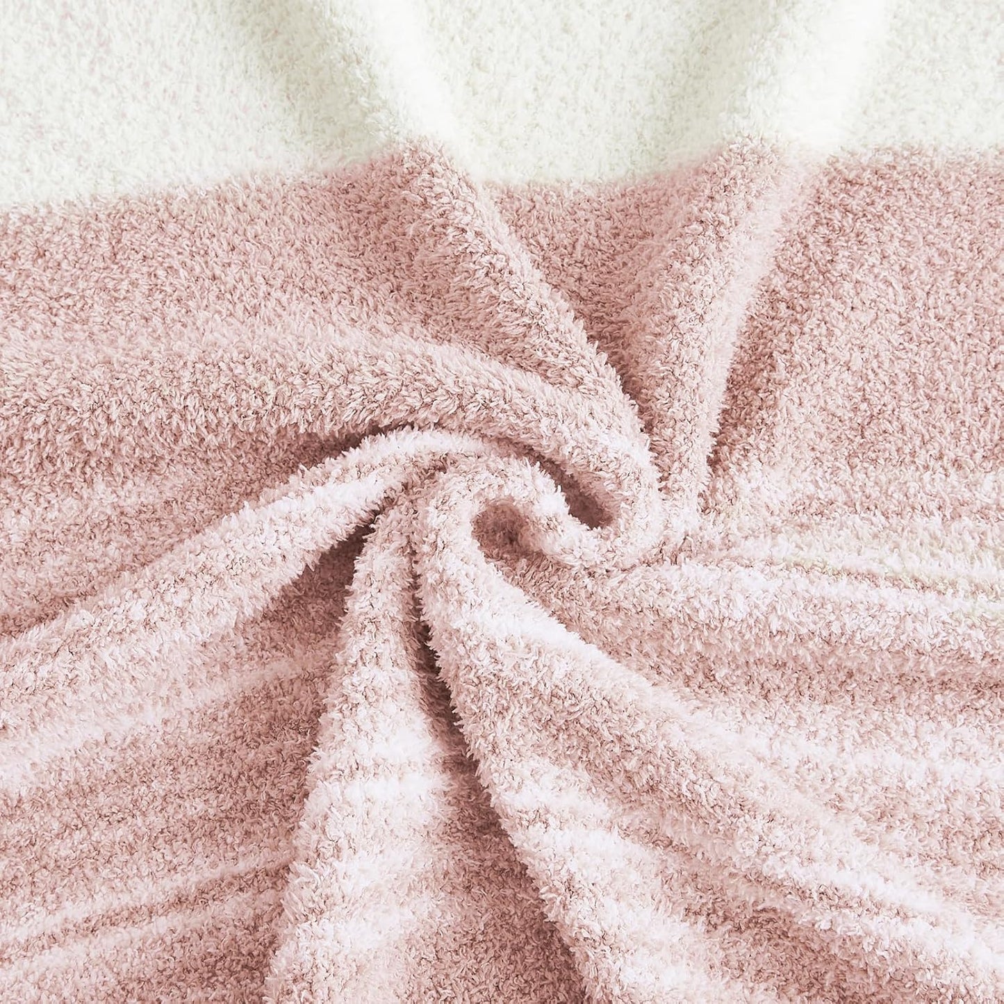 WRENGONGE Pink Throw Blanket, 50x70 Soft Cozy Striped Throw Blankets for Couch, Sofa, Bed, Travel, Lightweight Fluffy Warm Plush Decorative Blankets for Women, Men,Kids Gift