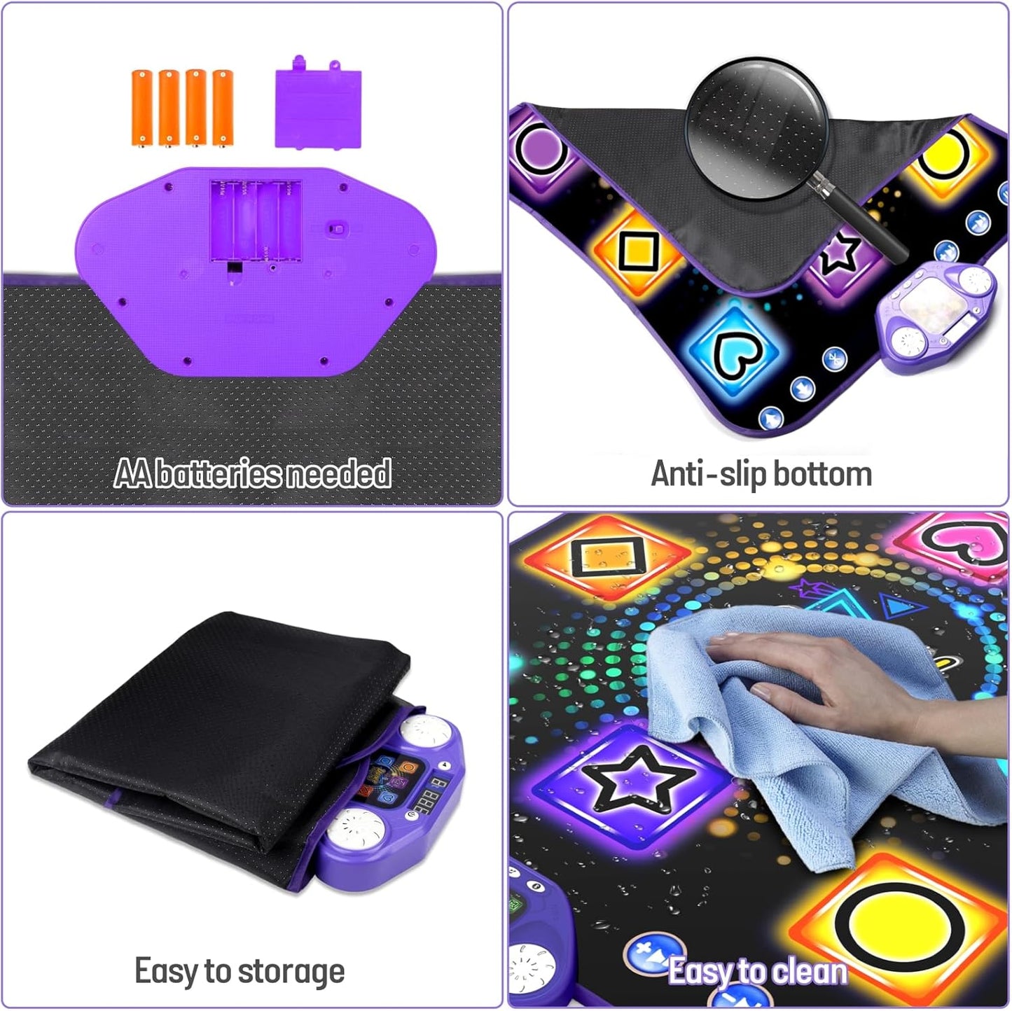 Dance Mat Toys for 3-12 Year Old Girls - Light Up 8 Buttons Dance Mat for Kid Age 4-8 Bluetooth Dance Pad - Kids Toy 8-12 Year Olds, Birthday for 3 4 5 6 7 8 9 10+ Year Old Boys Kids