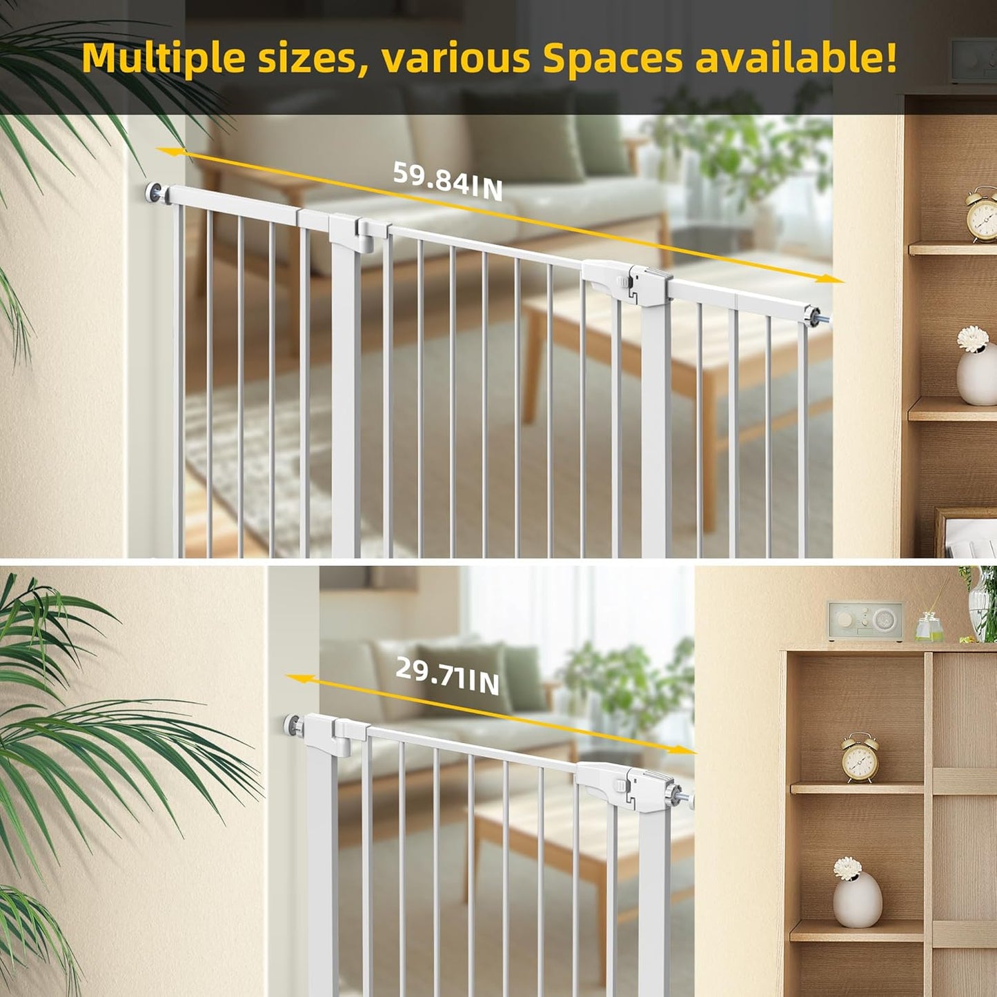 Easy Step Walk-Thru Baby Gate – Adjustable Safety Gate for Babies & Pets, Pressure Mount Kit, Includes Wall Cups – 29.7 to 32W x 30.5H inches, CPC Certified