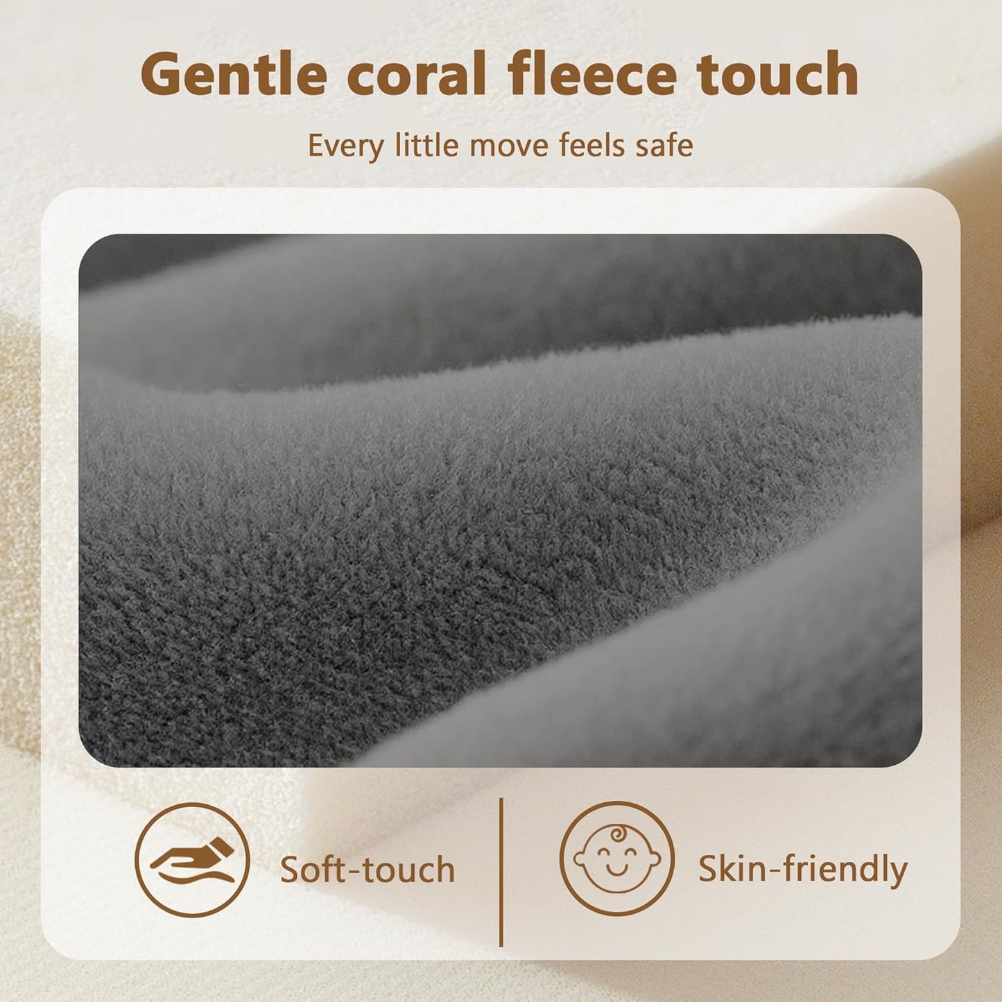 Baby Play Mat for Floor, 1.3'' Thick Memory Foam Tummy Time Mat - Super Soft Coral Velvet Nursery Rug with Non-Slip Backing, Crawling Rug for Toddlers/Infants, Yoga & Tatami Use, 50''x50''