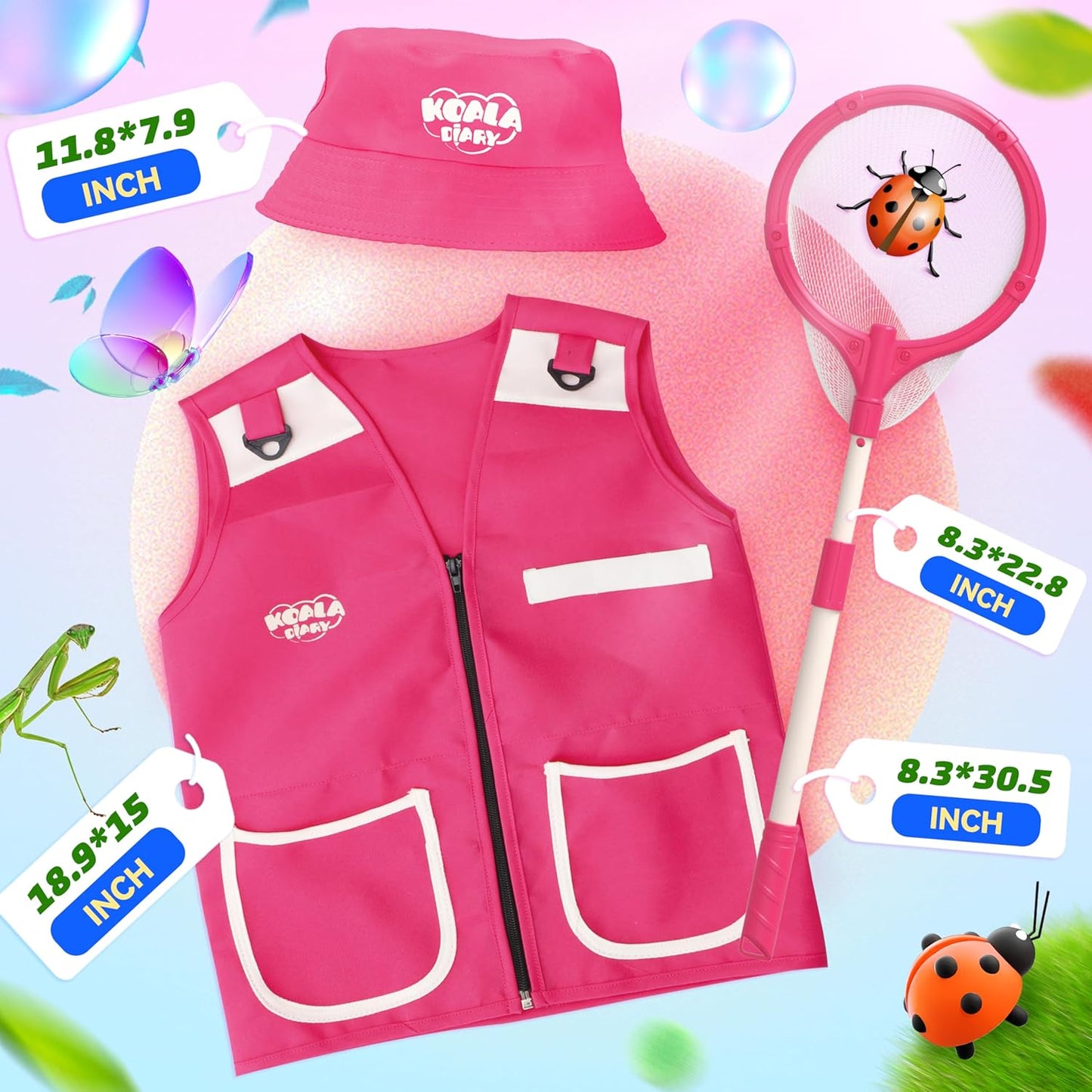 SMILESSKIDDO Bug Catcher for Kids, 25 Pcs Kids Explorer Kit & Kid Bug Catching Kit - Kid Nature Kits Outdoor Adventure Toys for Girls 3+ Years Old