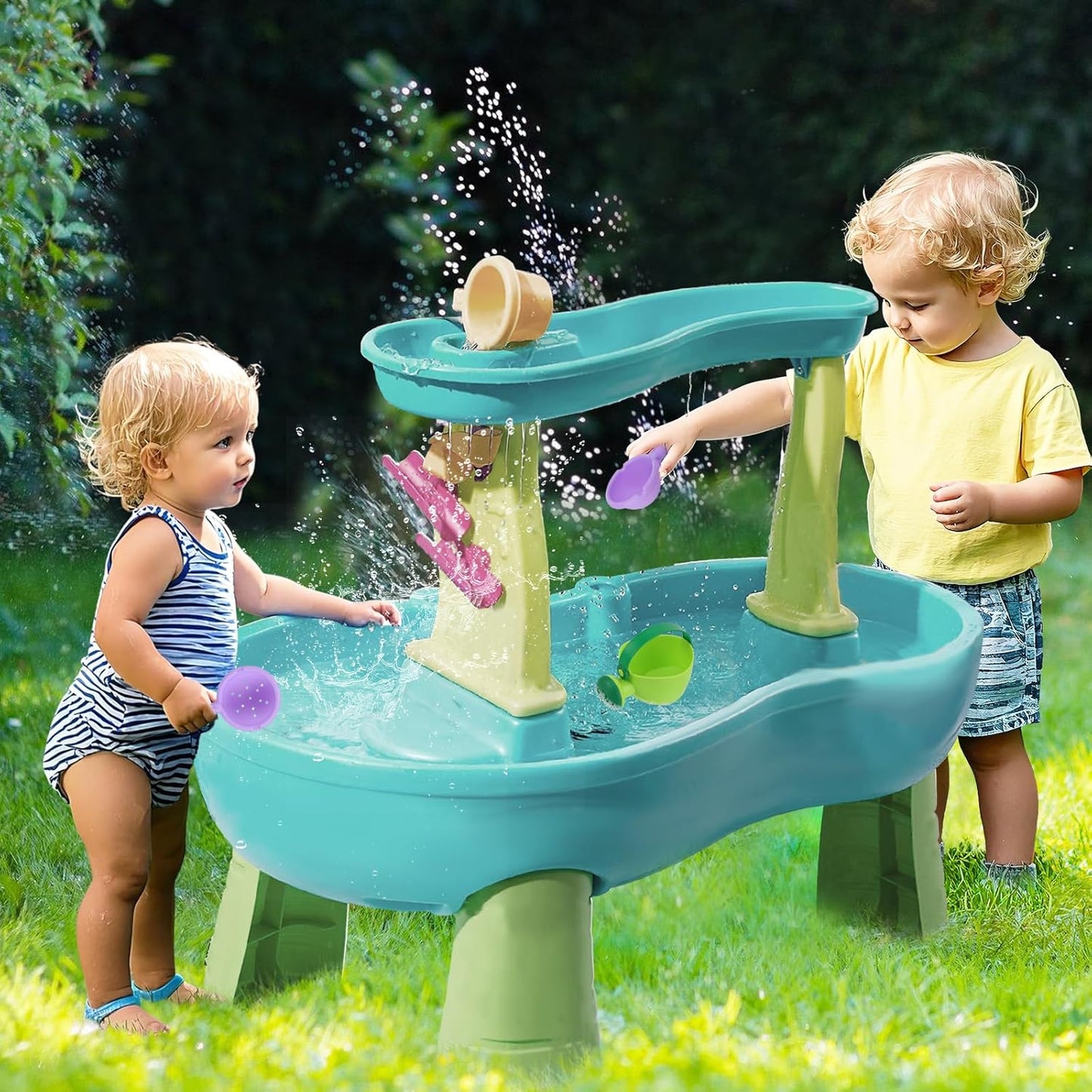 Small Soft Bath Toys for Toddlers 1-3 - Super Easy to Clean Water Table Toys Baby Tub Swimming Pool Toy Fun Tactile Training Newborn Gifts, 3Packs (Green)