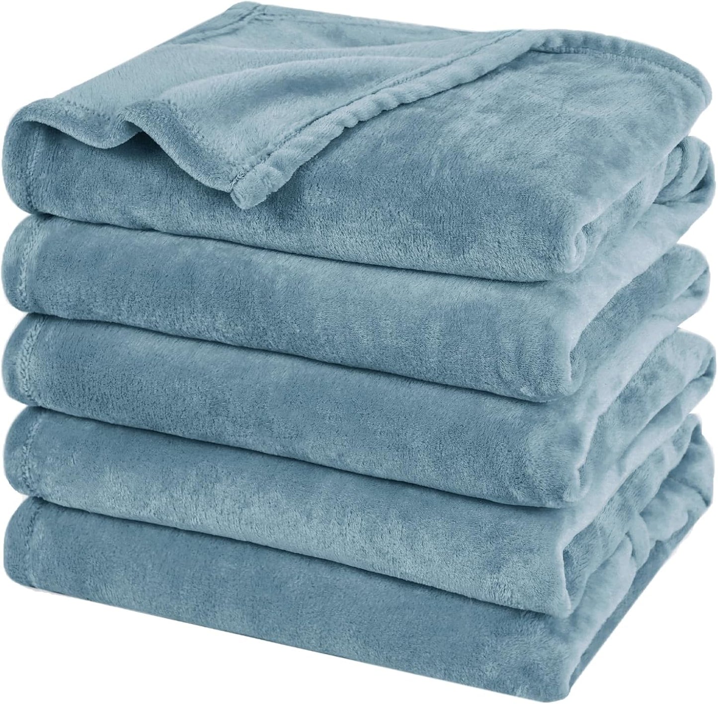 PHF Oversized King Fleece Blanket 120"x120", No Shed No Pilling Big Soft Blanket, Extra Large 10'x 10' Lightweight for Bed, Sofa Travel and Camping, Suitable for All Season, Dusty Blue