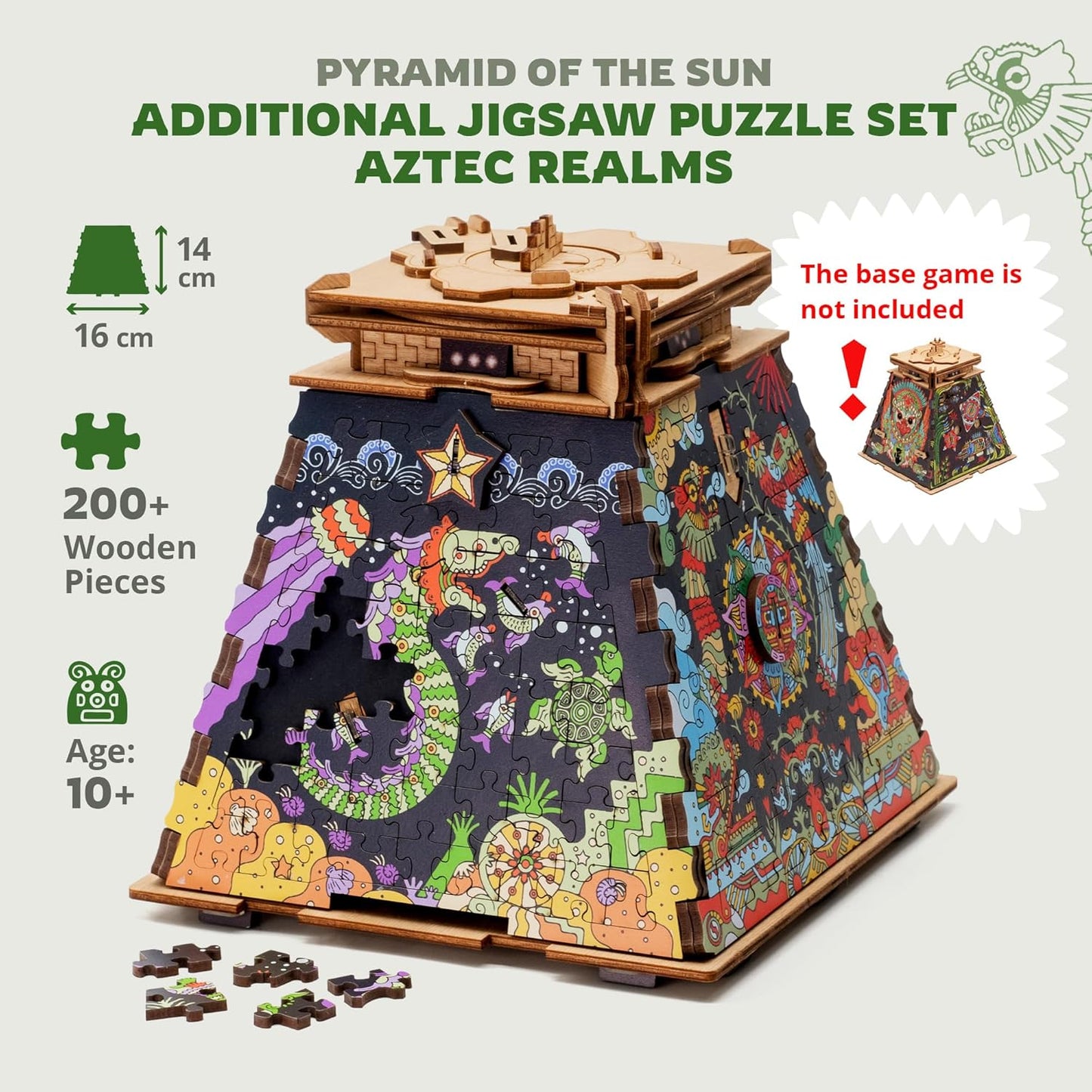 iDventure Cluepuzzle Expansion The Aztec Realms | Wooden Puzzle with 200+ Pieces | Escape Room Game | Gift Box | 4 Designs | Puzzle Size 20x12 cm | Wooden Puzzles for Adults and 10+ | Gift | Hobby