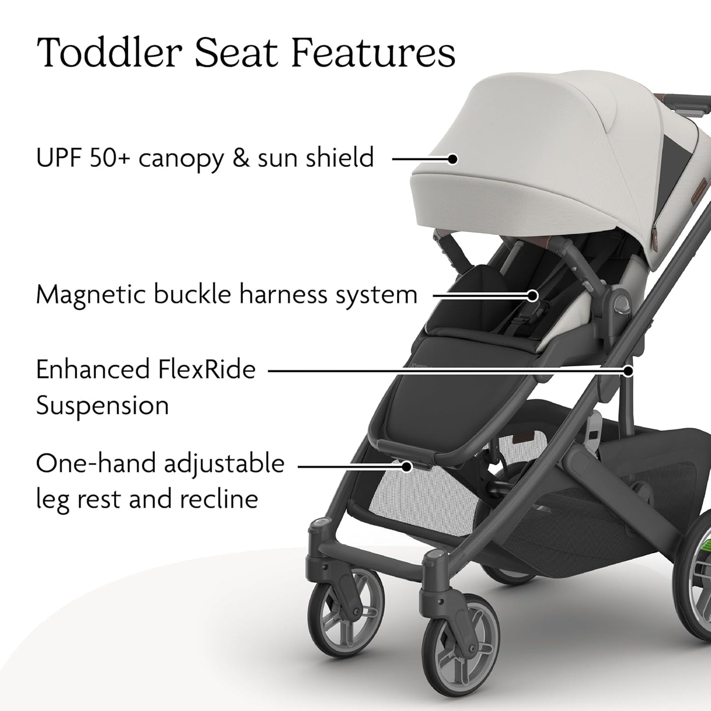 UPPAbaby Cruz V3 Stroller - from Birth + Car Seat Compatible - Full-Size, Reversible Seat - Infant Insert, Bug and Rain Shields Included - Savannah (Pearl Gray Jacquard/Carbon Frame/Chestnut Leather)