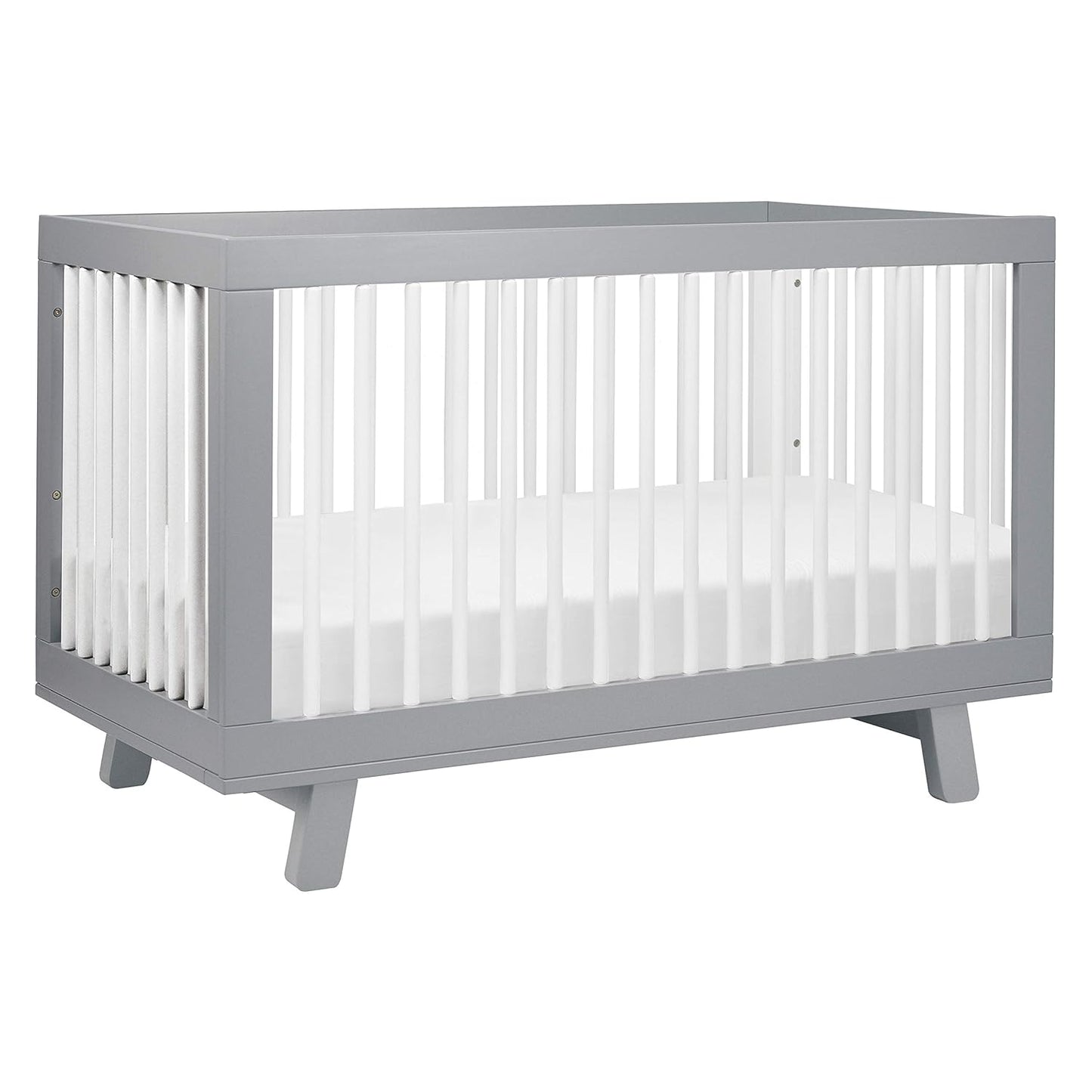 Babyletto Hudson 3-in-1 Convertible Baby Crib with Toddler Bed & Daybed Conversion - Strong, Durable & Easy to Assemble - GREENGUARD Gold Certified w/ 4 Adjustable Mattress Heights - Grey and White