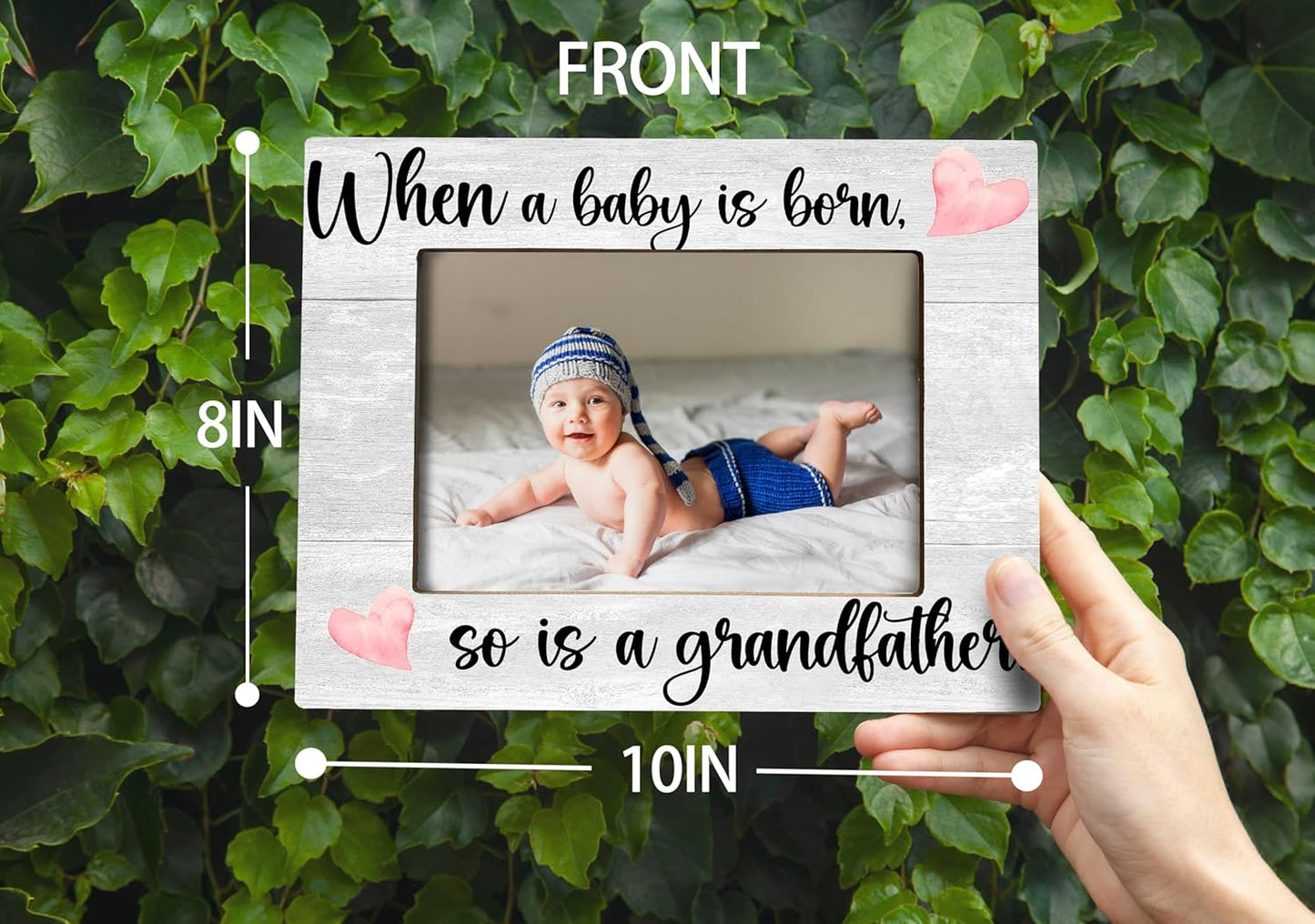 First Time Grandfather Gifts, New Grandchild Baby Photo Frame, When a Baby is Born So is a Grandfather, Photo Frame 8X10