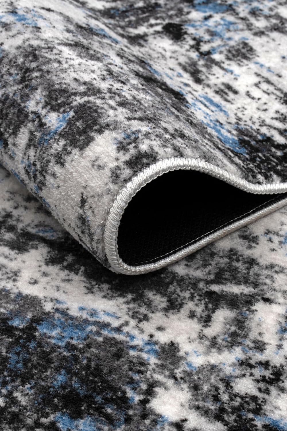 Non-Slip Washable 5x7 Area Rugs for Living Room Bedroom, Ultra Soft Bedside Rug, Indoor Floor Carpet for Kids Girls and Boys, Dorms, Nursery Rooms, Non-Skid Area Rug, 5' x 7', Abstract Blue - Grey