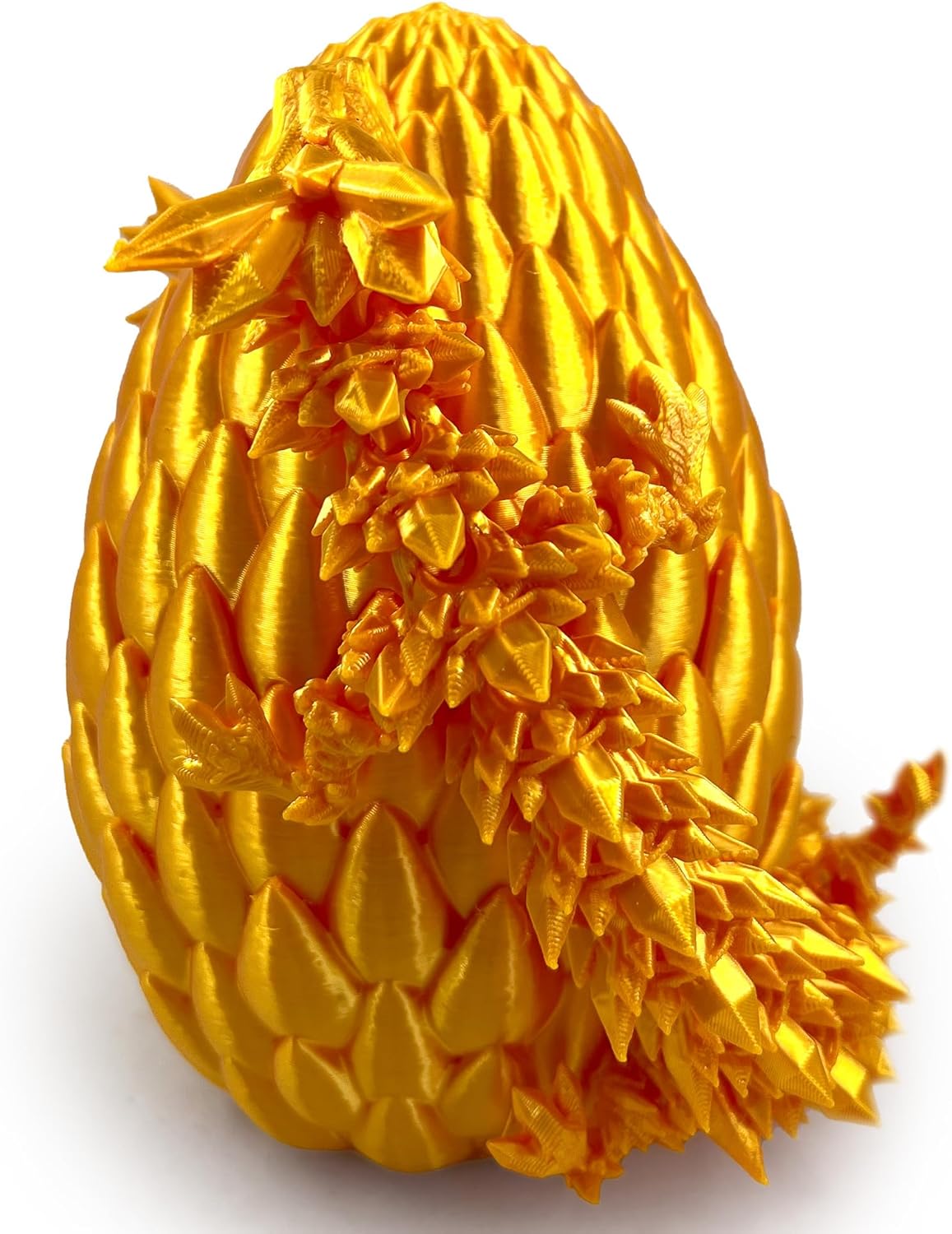 3D Printed Dragon in Egg,Full Articulated Dragon Dragon with Dragon Egg,Flexible Joints Suitable for Administrative Desk (Yellow)