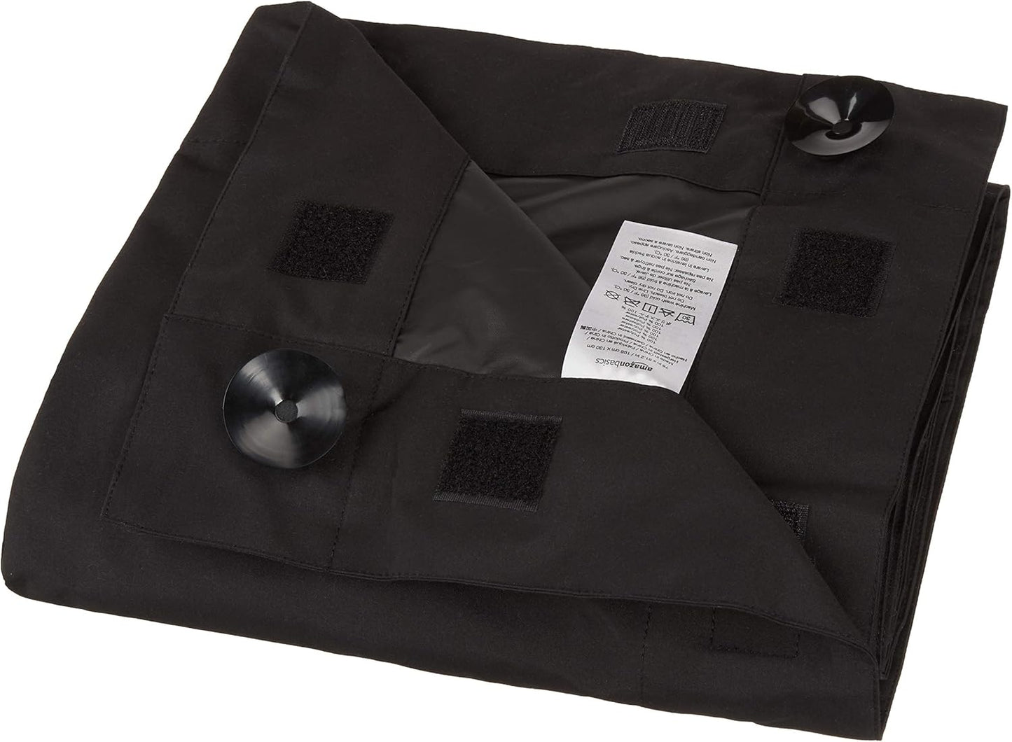 Amazon Basics Portable Blackout Curtain Shade with Suction Cups, 50"W x 78"L, 2-Pack, Black