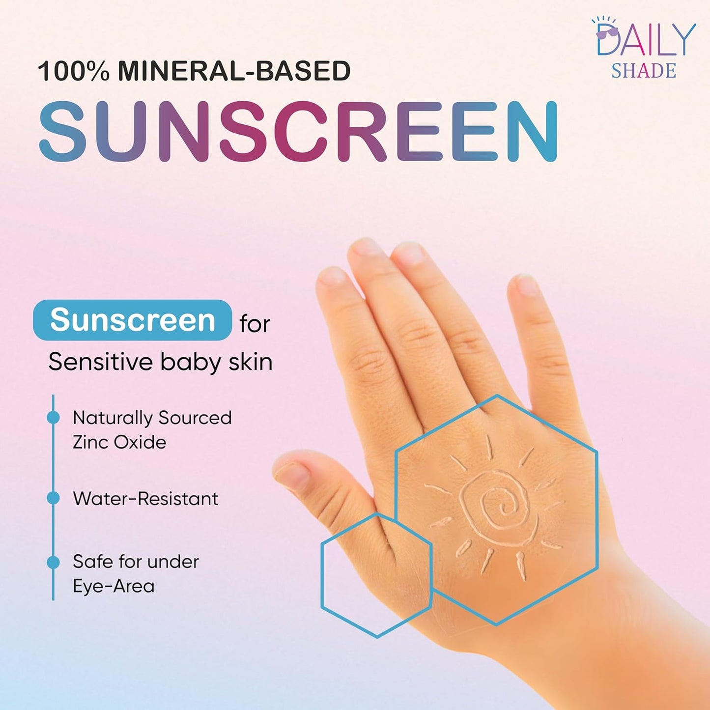 Babe Shade Kid's Tinted Mineral Sunscreen for Face & Body with SPF 30 - Non-Nano Zinc, Reef Safe, Travel Size, Water Resistant & Hypoallergenic Skin Care for All Types of Skin Tone - 90ml