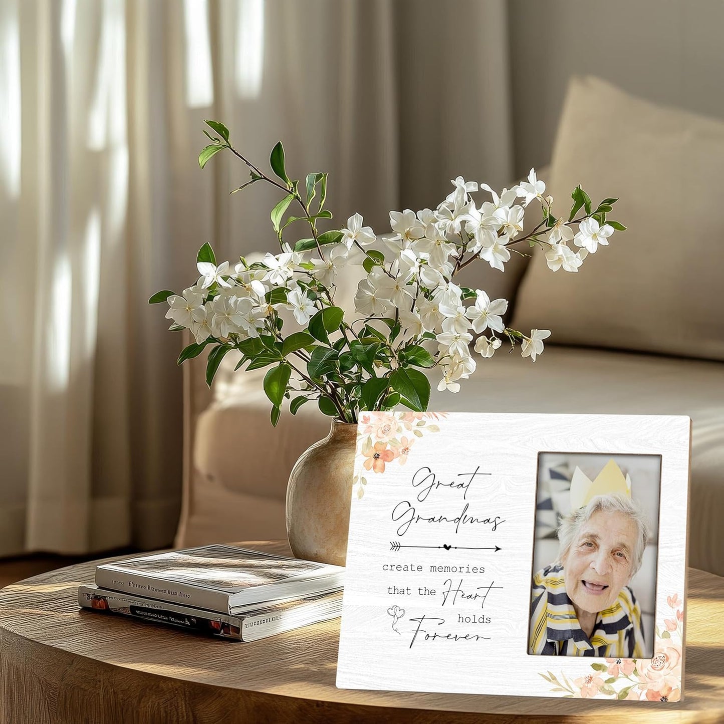 Great Grandma Picture Frame - Great Grandma Gifts from Grandkids, Sympathy Gifts for Loss of Great Grandma, Great Grandma Memorial Wooden Frame for Tabletop or Wall Hanging 4x6 Photo