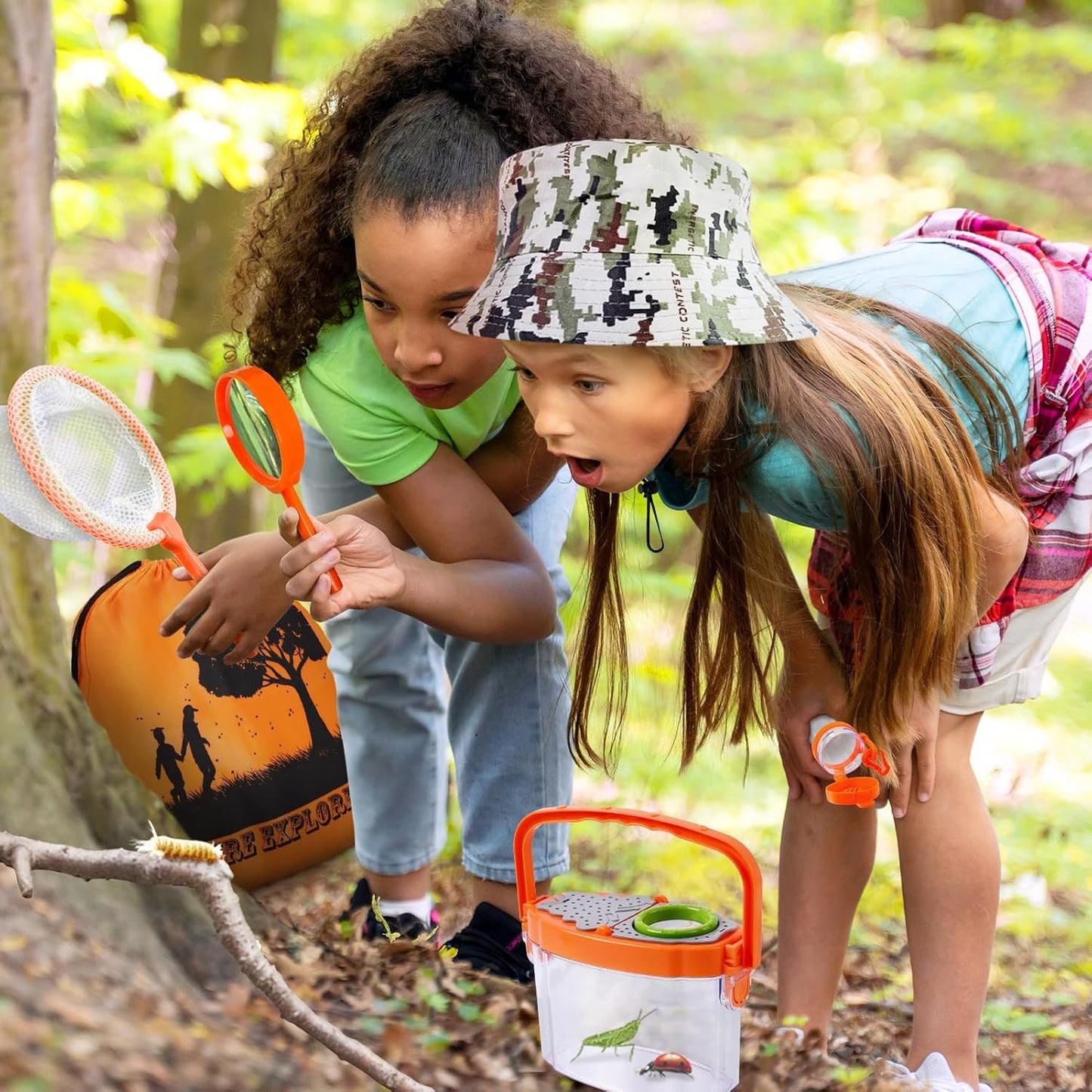 ESSENSON Bug Catcher and Kids Explorer Kit, Outdoor Bug Catching Explorer Adventure Kit with Binoculars, Summer Outdoor Toys for Kids Ages 4-8