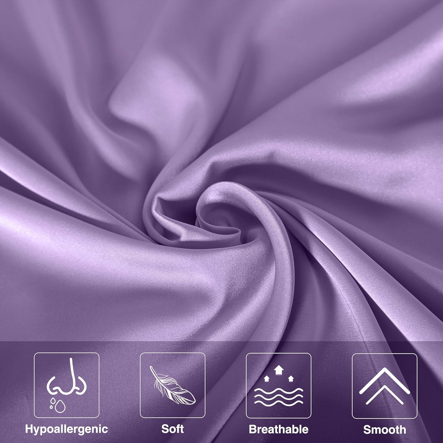 Mulberry Silk Pillowcase for Hair and Skin,King Size Cooling Silk Pillow Case with Hidden Zipper,Allergen Proof Dual Sides Soft Breathable Smooth Silk Pillow Cover for Women(King,Violet)